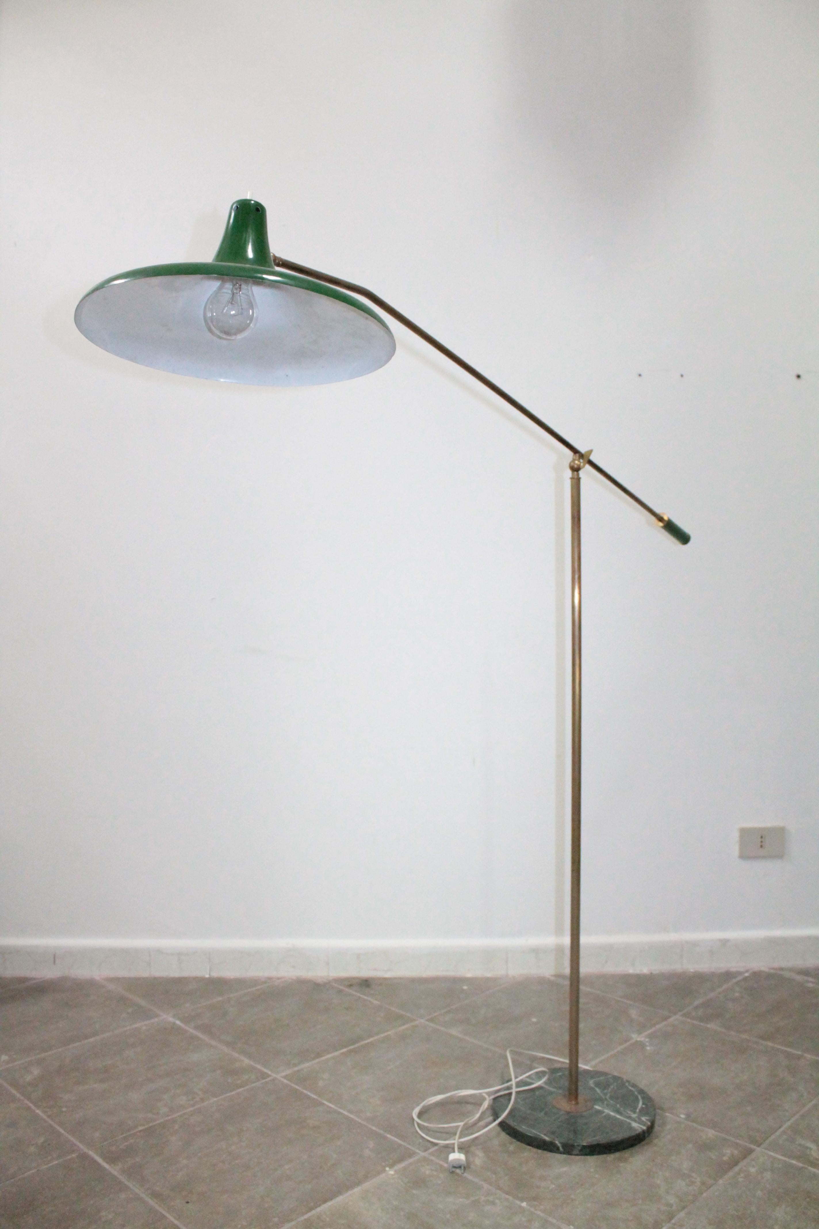 Mid-Century Modern Midcentury Floor Lamp Brass by Stilnovo For Sale