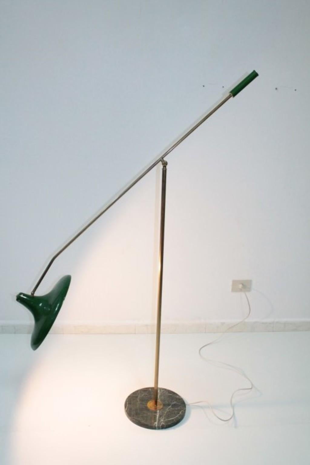 Midcentury Floor Lamp Brass by Stilnovo For Sale 2