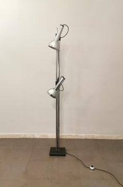 Lampada da terra moderna del metà secolo di Luci Italia Chrome  Regolabile Italia anni '70