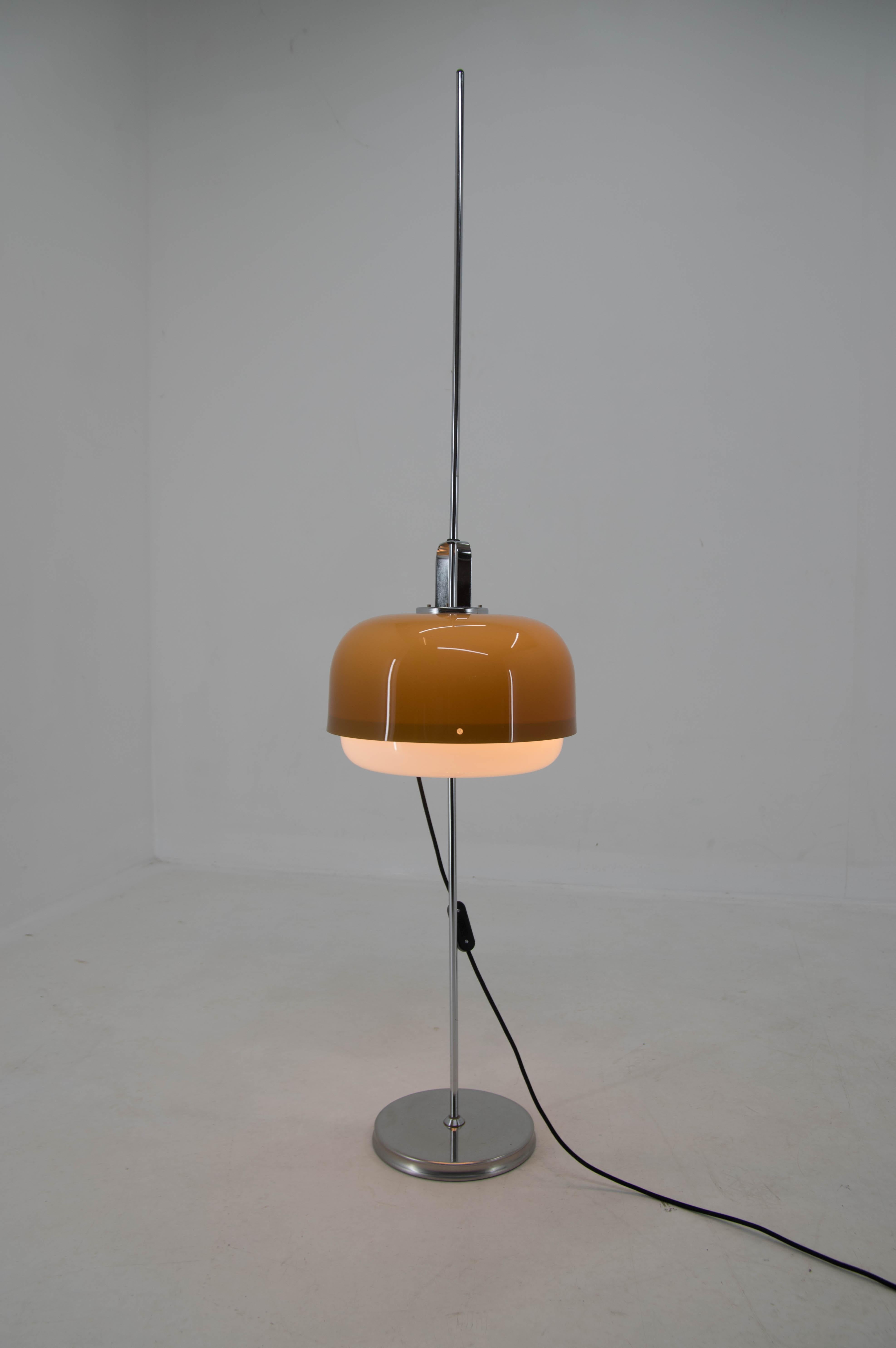 Chrome Mid-Century Floor Lamp by Meblo Designed by Harvey Guzzini, Italy, 1970s