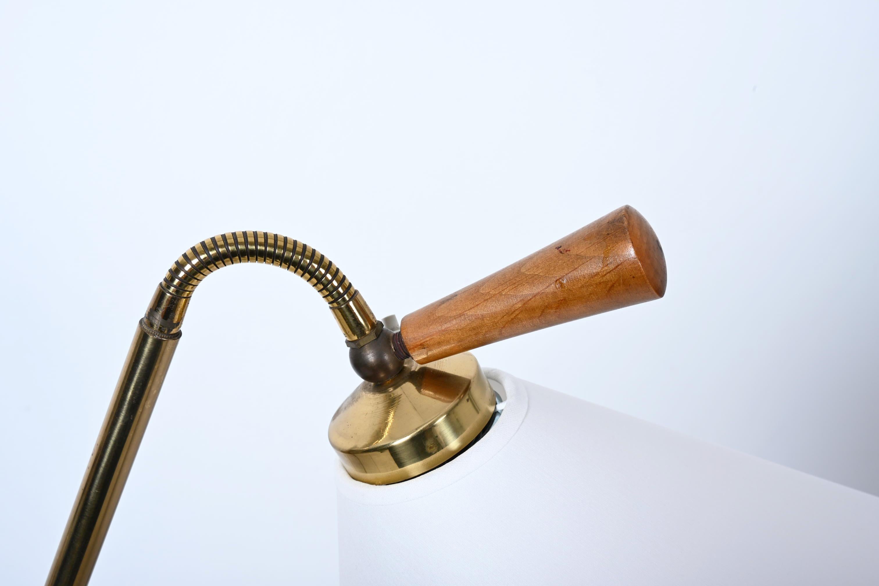 Laiton Midcentury Floor Lamp by Rupert Nikoll en vente