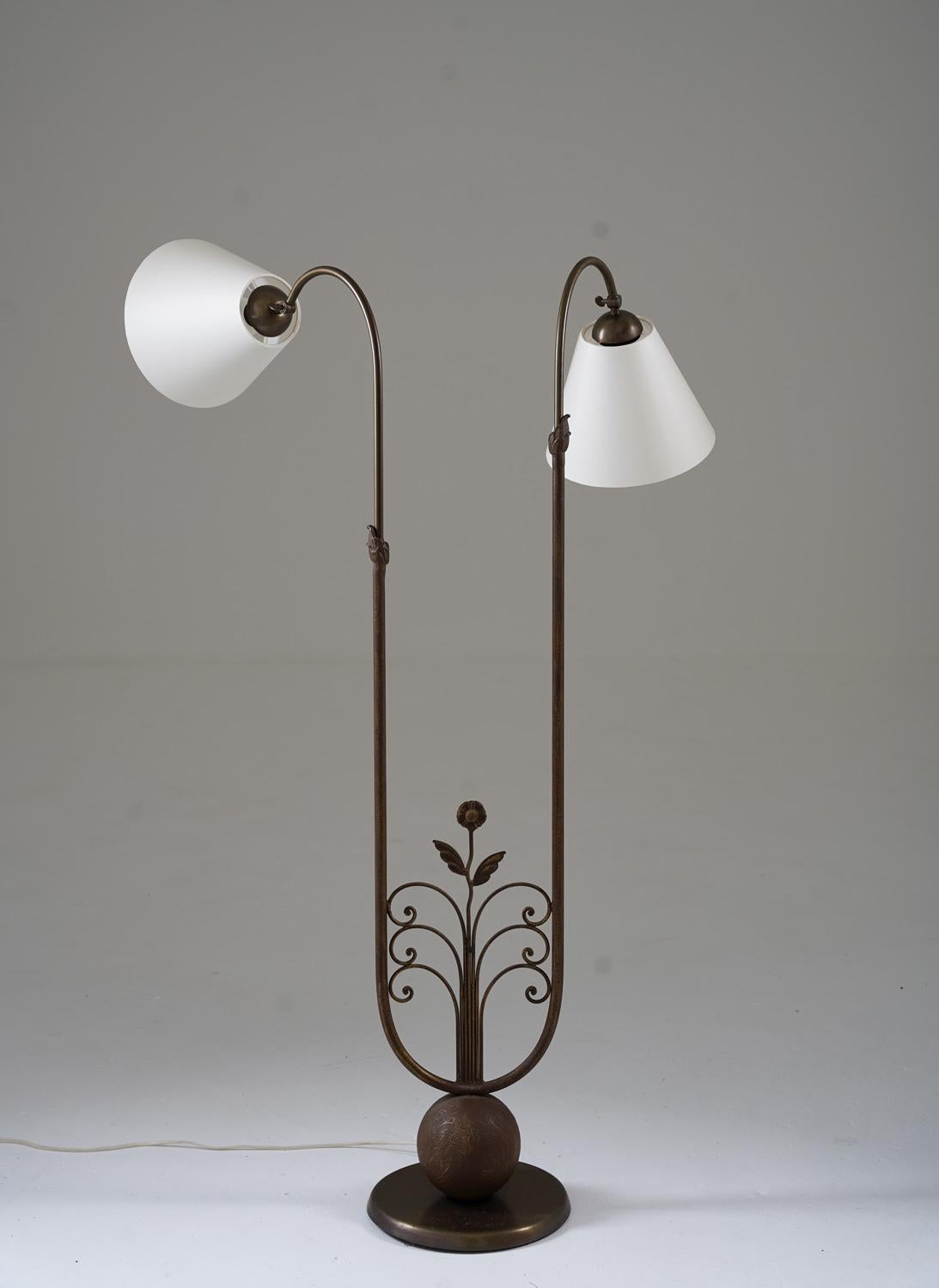 Mid-Century Modern Mid-Century Floor Lamp by Tor Wolfenstein for Ditzingers 1930s, Sweden