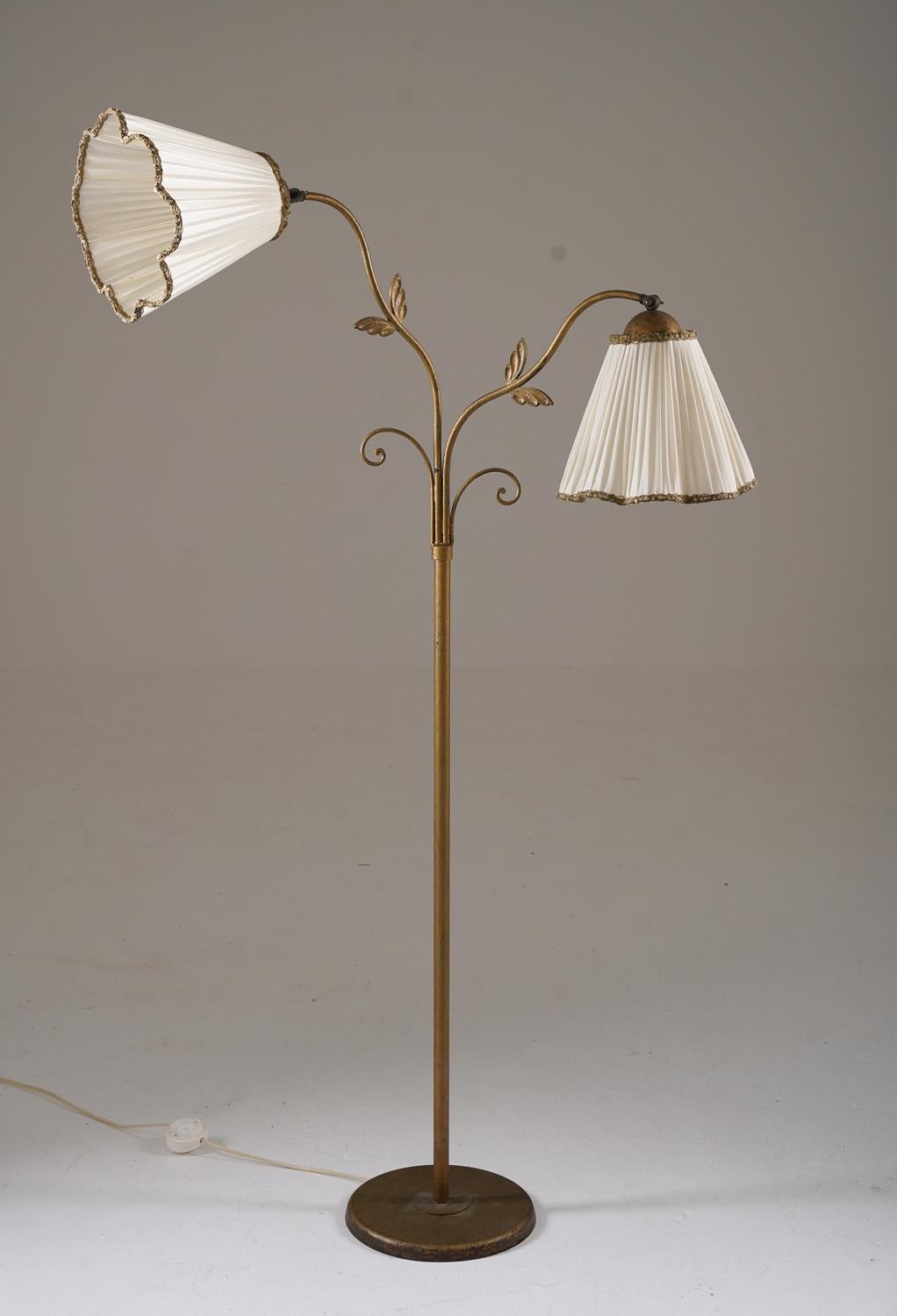 Mid-Century Modern Midcentury Floor Lamp by Tor Wolfenstein for Ditzingers, 1930s, Sweden
