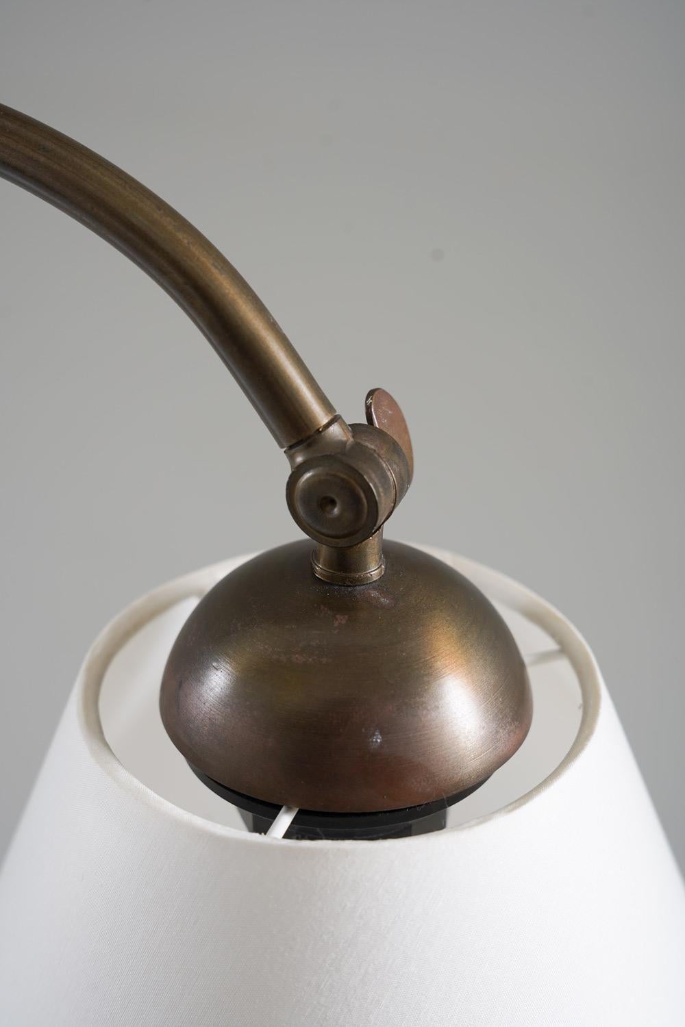 Brass Mid-Century Floor Lamp by Tor Wolfenstein for Ditzingers 1930s, Sweden