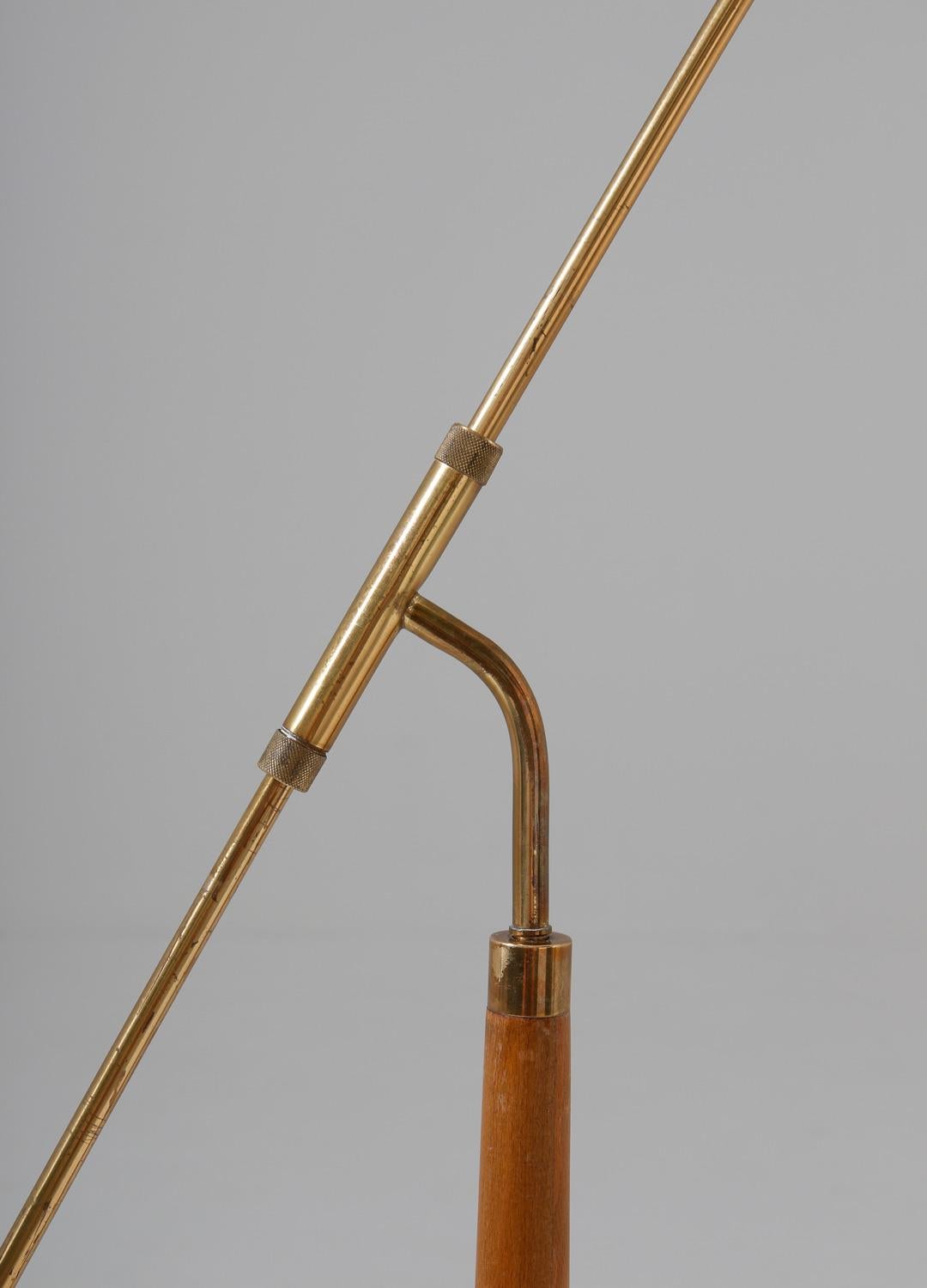 Brass Midcentury Floor Lamp by Ystad Metall, 1940s, Sweden For Sale