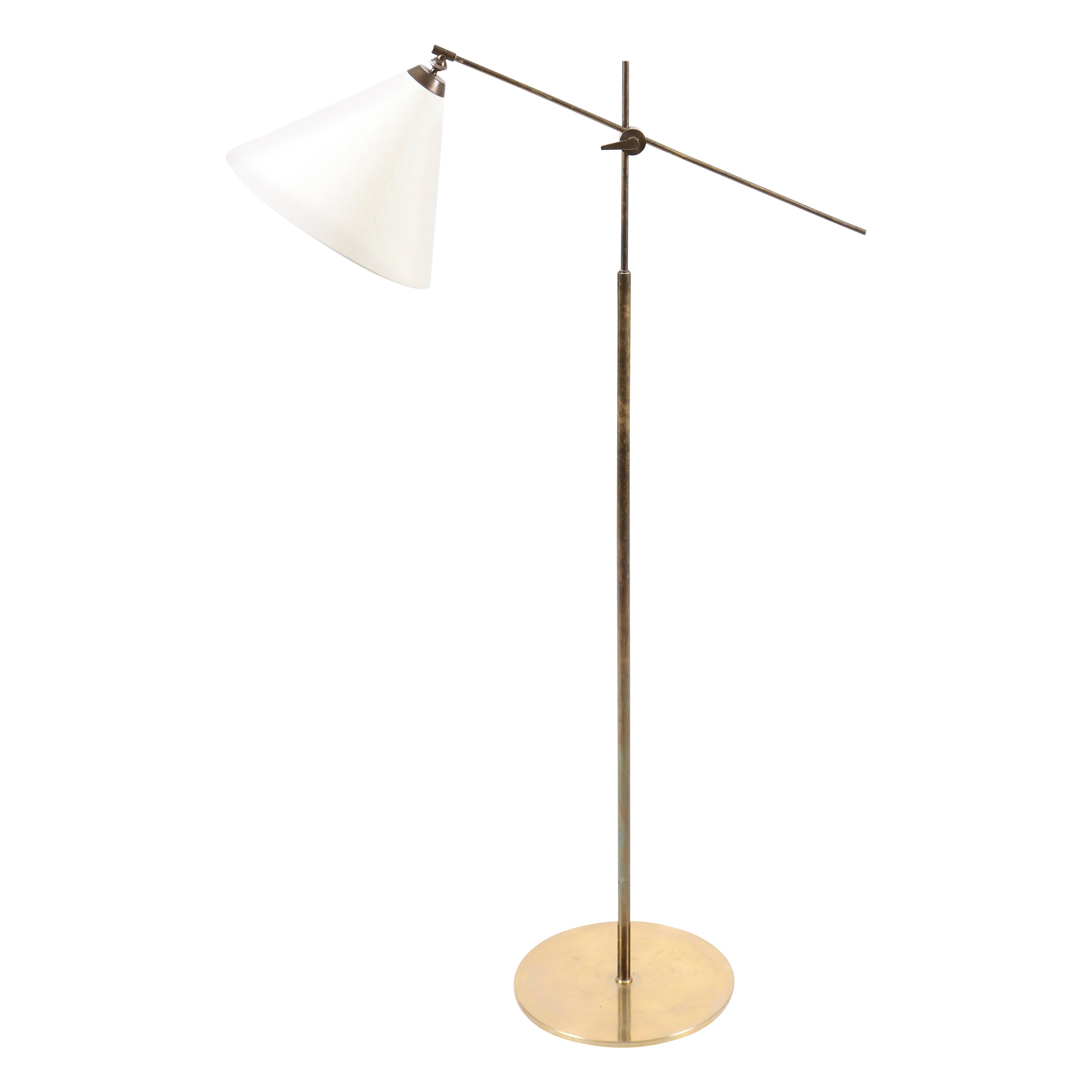 Midcentury Floor Lamp Designed by Th. Valentiner, Made in Denmark, 1950s