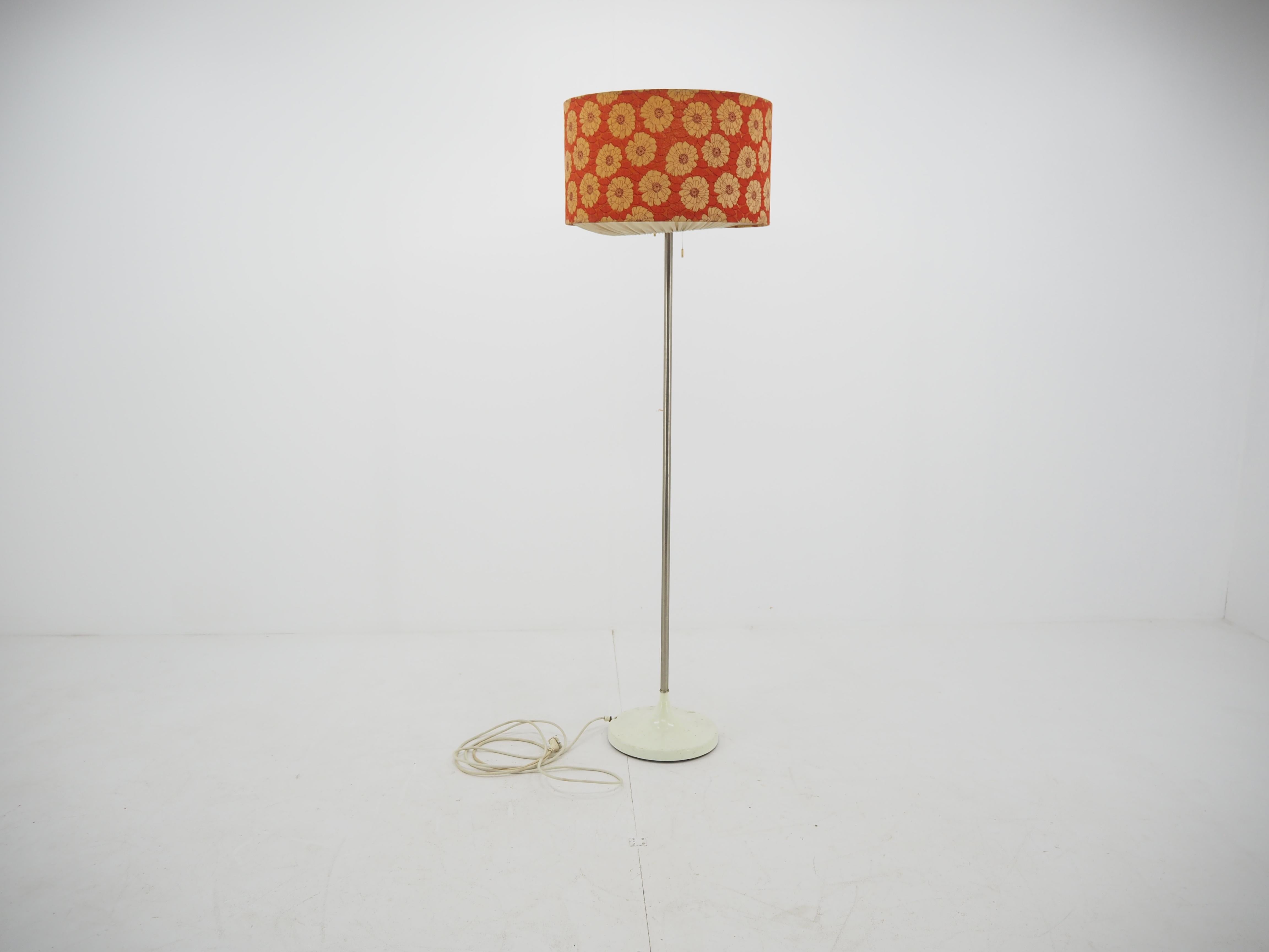 Midcentury Floor Lamp, Fabric Flower Shadelamp, 1970s 6