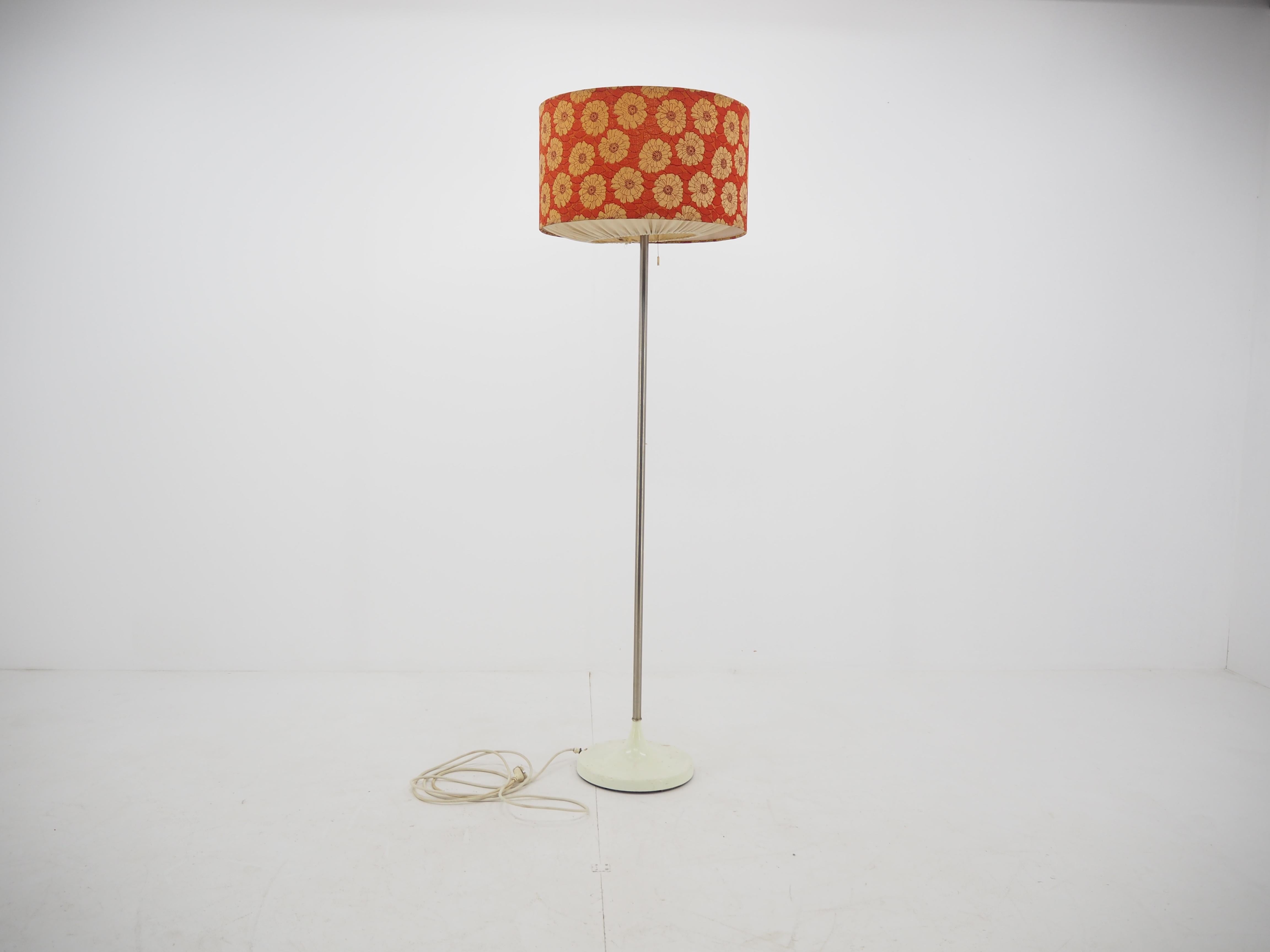 Midcentury Floor Lamp, Fabric Flower Shadelamp, 1970s 7