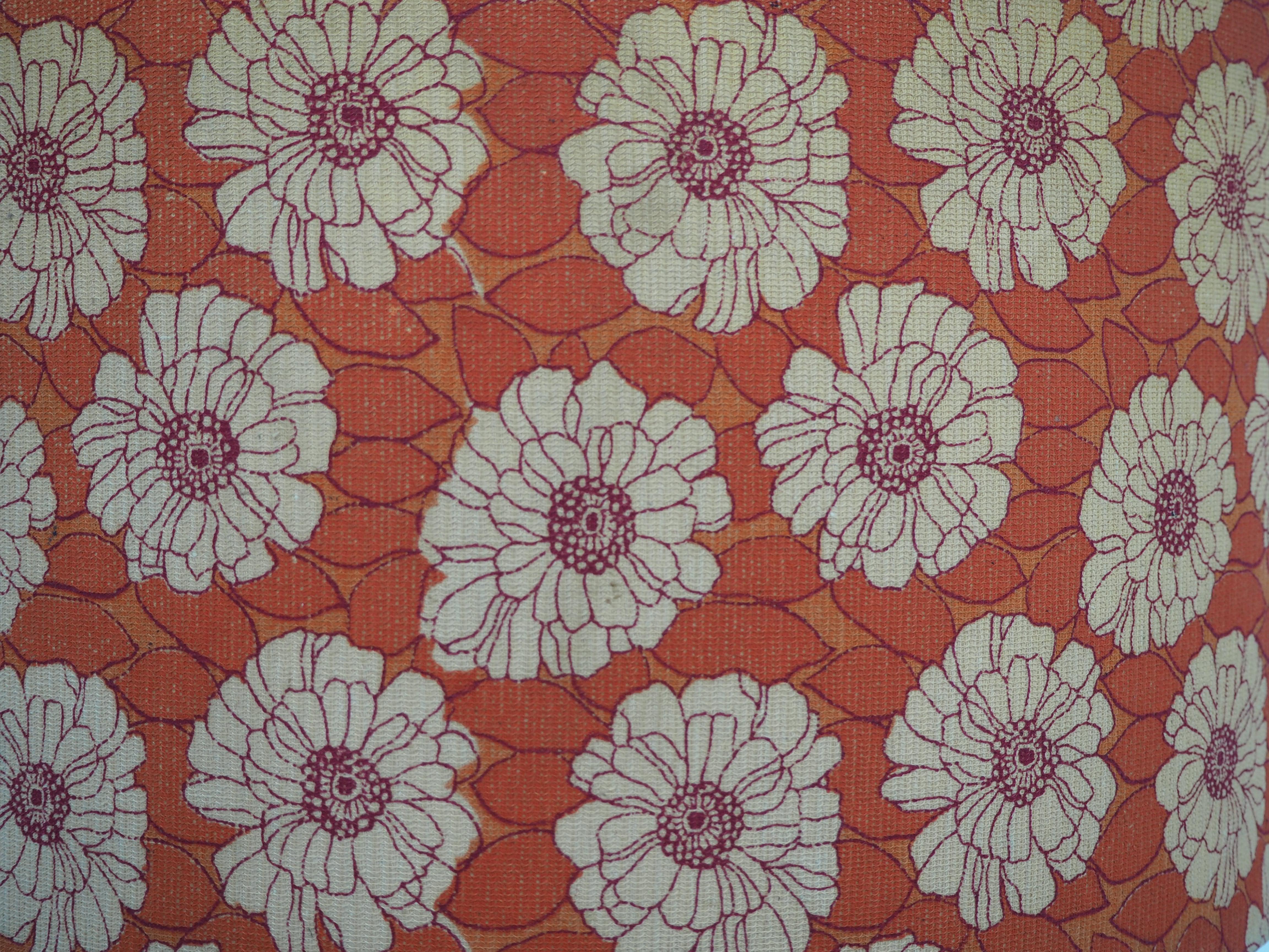 Midcentury Floor Lamp, Fabric Flower Shadelamp, 1970s 2