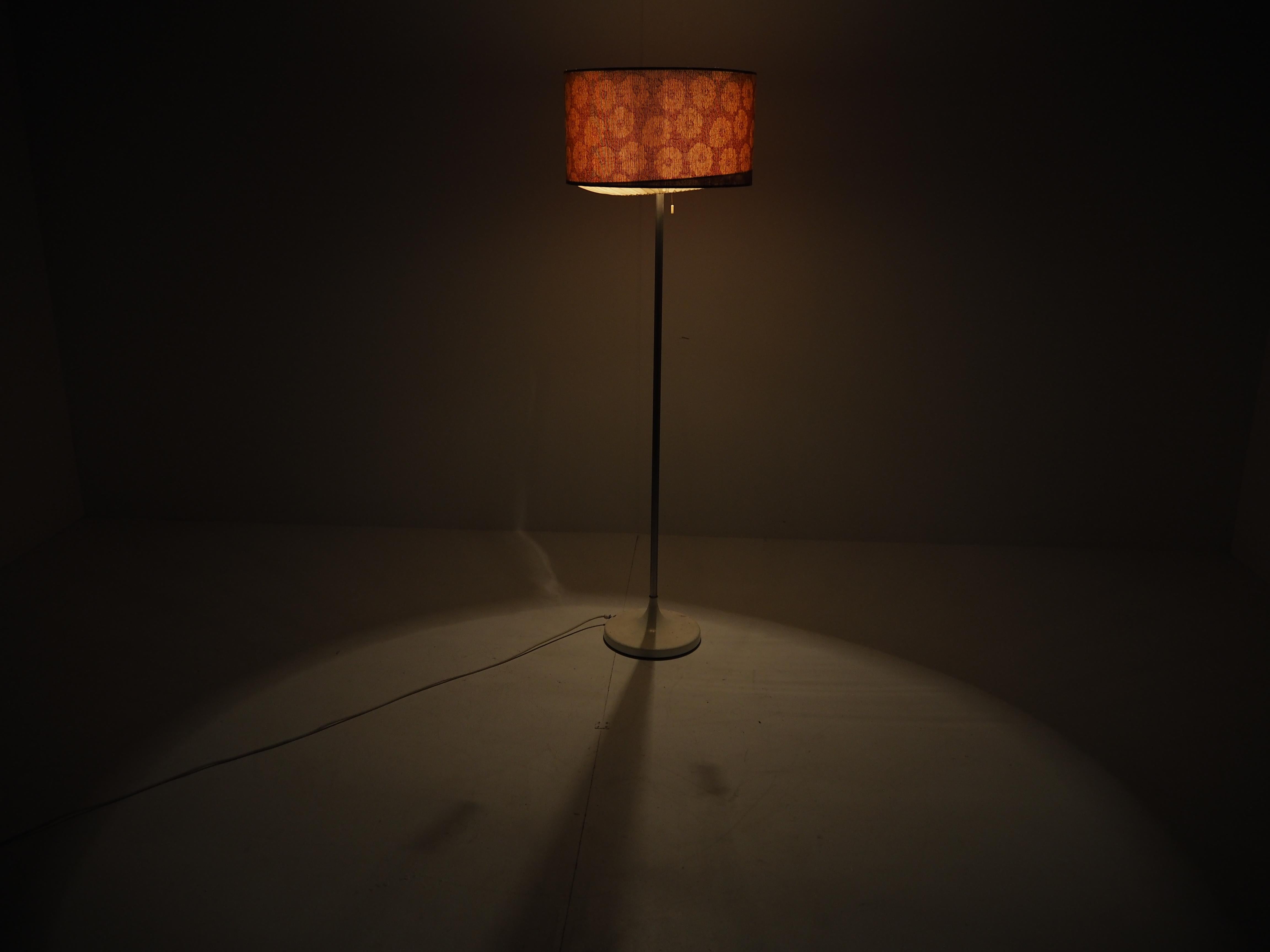 Midcentury Floor Lamp, Fabric Flower Shadelamp, 1970s 3