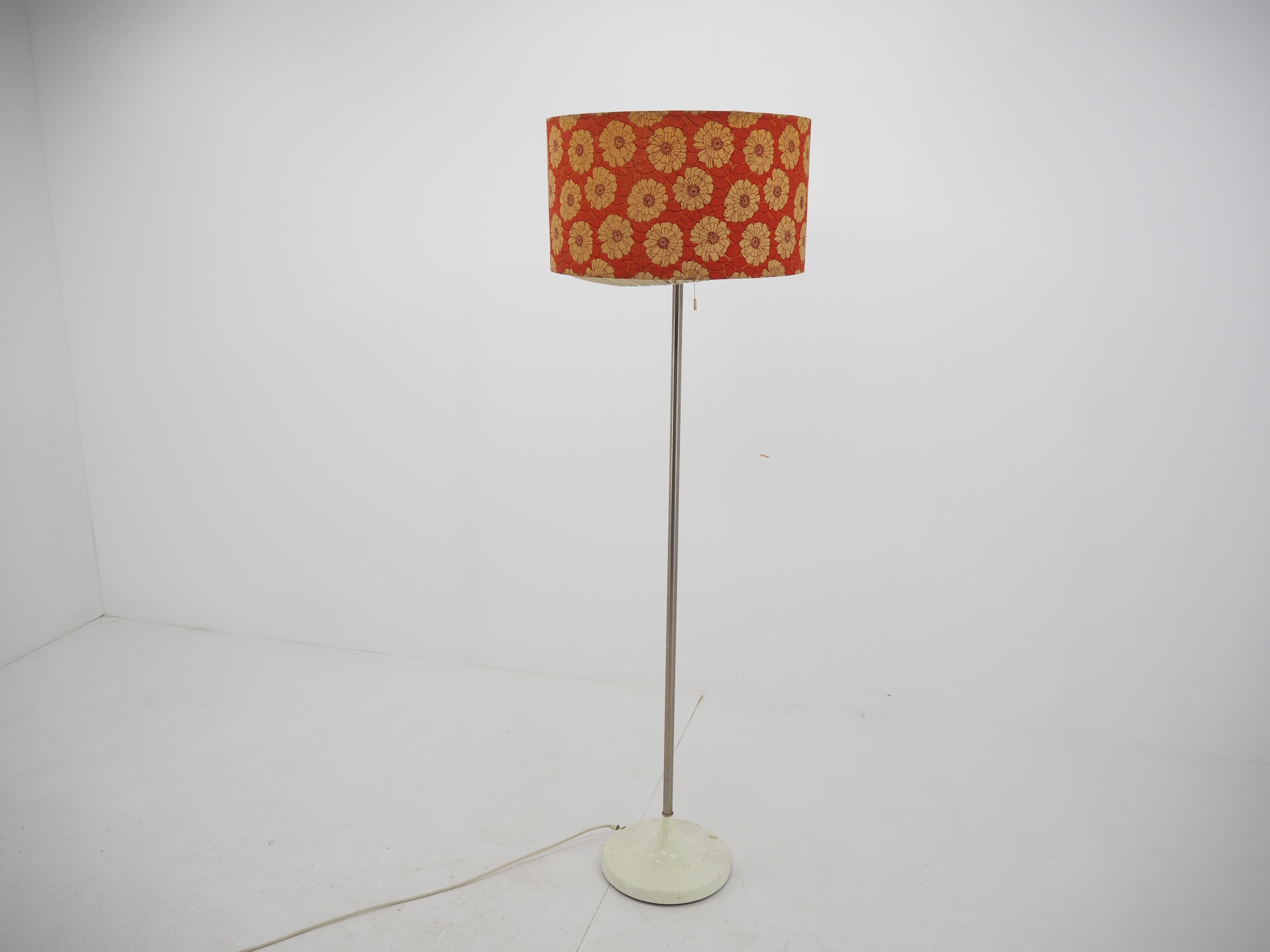 Midcentury Floor Lamp, Fabric Flower Shadelamp, 1970s 5