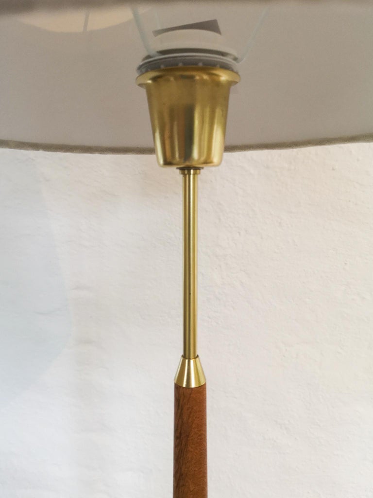 Midcentury Floor Lamp Teak and Brass Falkenbergs Belysning Sweden, 1960s For Sale 2