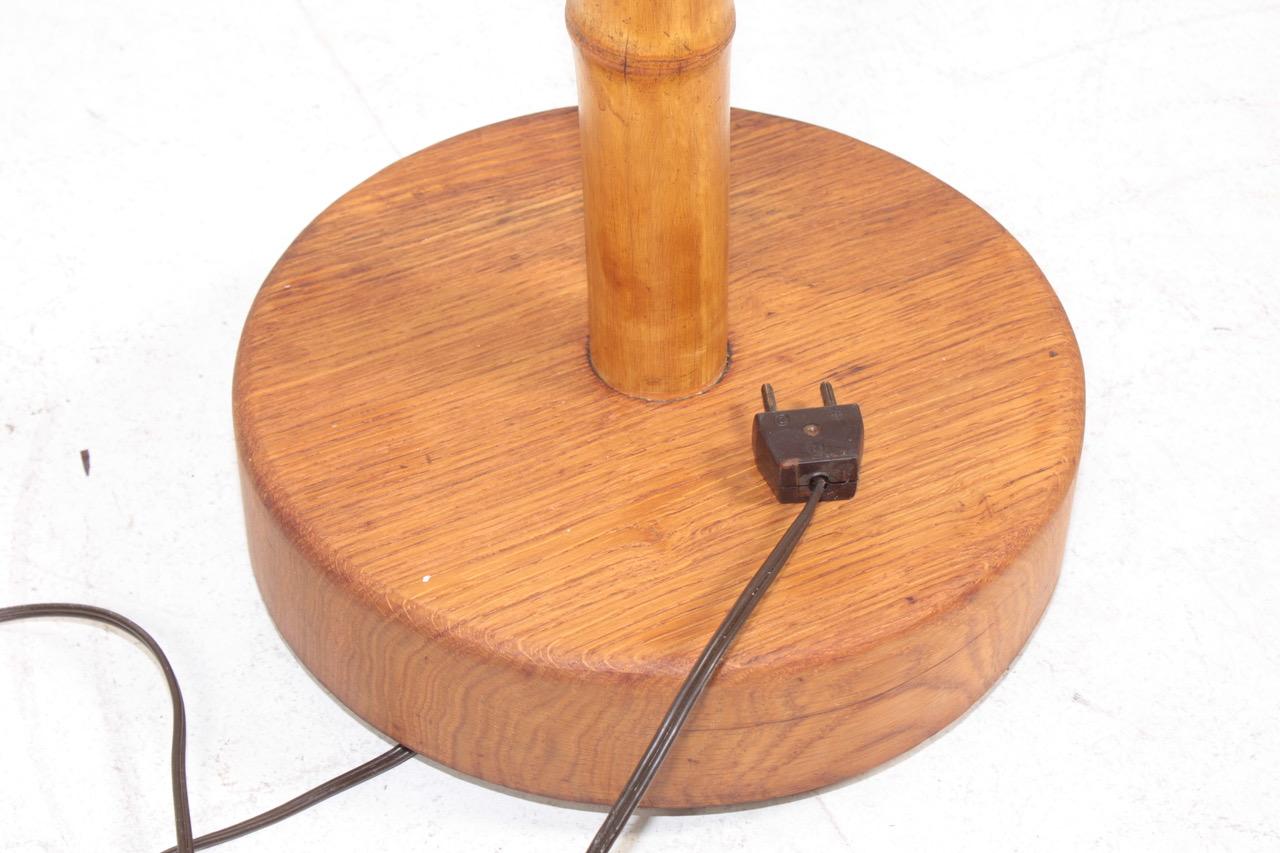 Midcentury Floor Lamp in Bamboo, Made in Denmark, 1950s In Good Condition For Sale In Lejre, DK