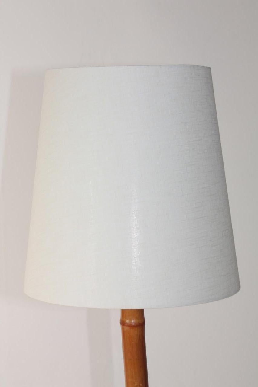 Midcentury Floor Lamp in Bamboo, Made in Denmark, 1950s For Sale 2