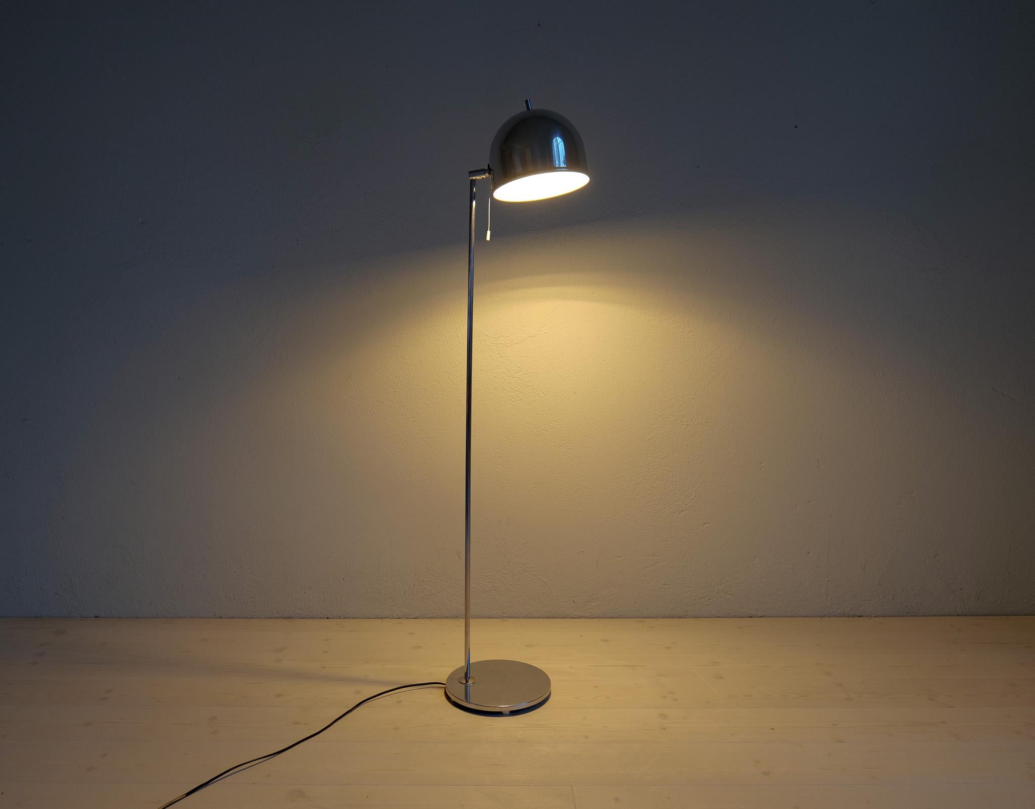 Midcentury Modern Floor Lamp in Chrome, Model G-075, Bergboms, Sweden, 1960s For Sale 6