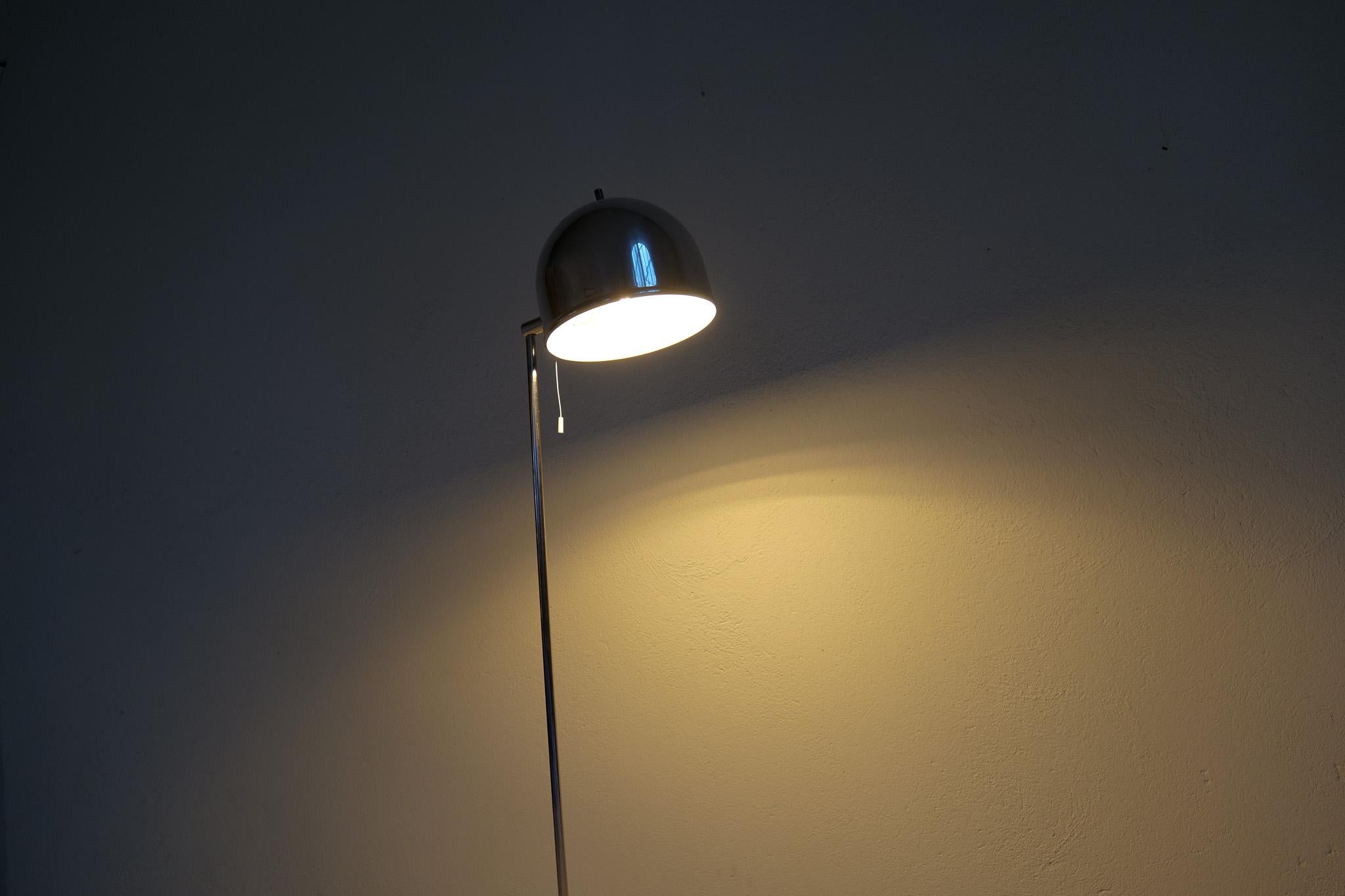 Midcentury Modern Floor Lamp in Chrome, Model G-075, Bergboms, Sweden, 1960s For Sale 8