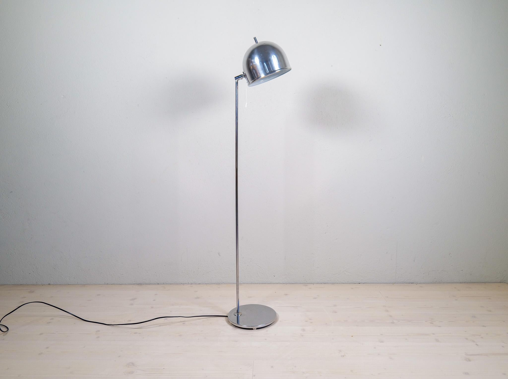 Scandinavian Modern Midcentury Modern Floor Lamp in Chrome, Model G-075, Bergboms, Sweden, 1960s For Sale