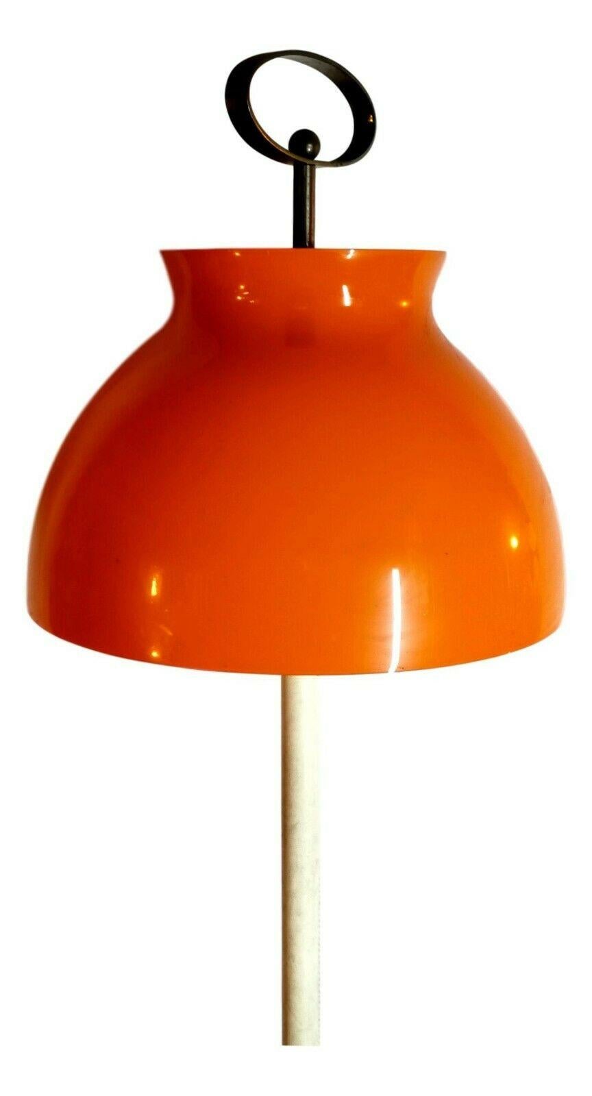 Faux Leather Midcentury Floor Lamp in Murano Glass in the Style of Stilnovo, 1950s For Sale