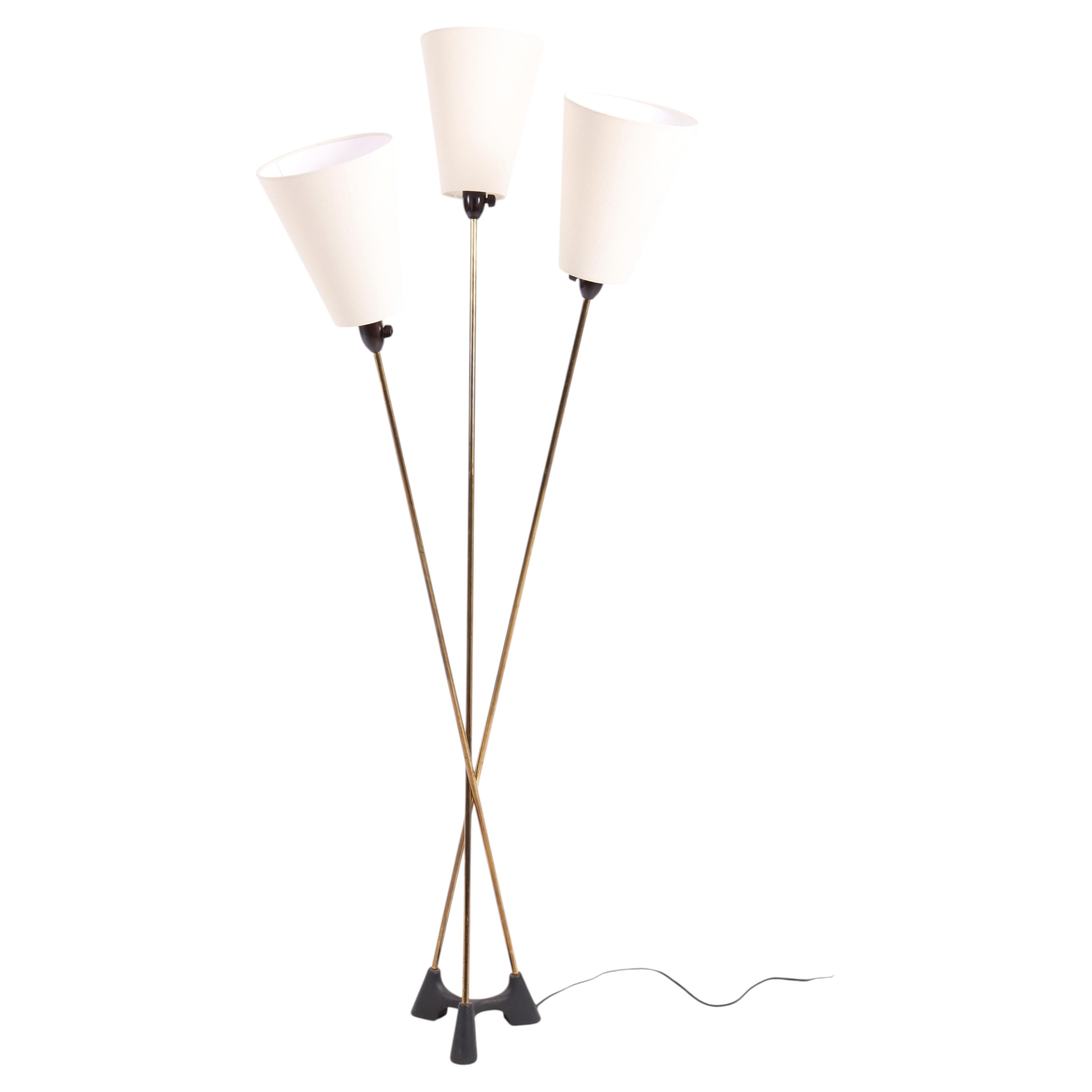 Midcentury Floor Lamp, Made in Denmark, 1950s
