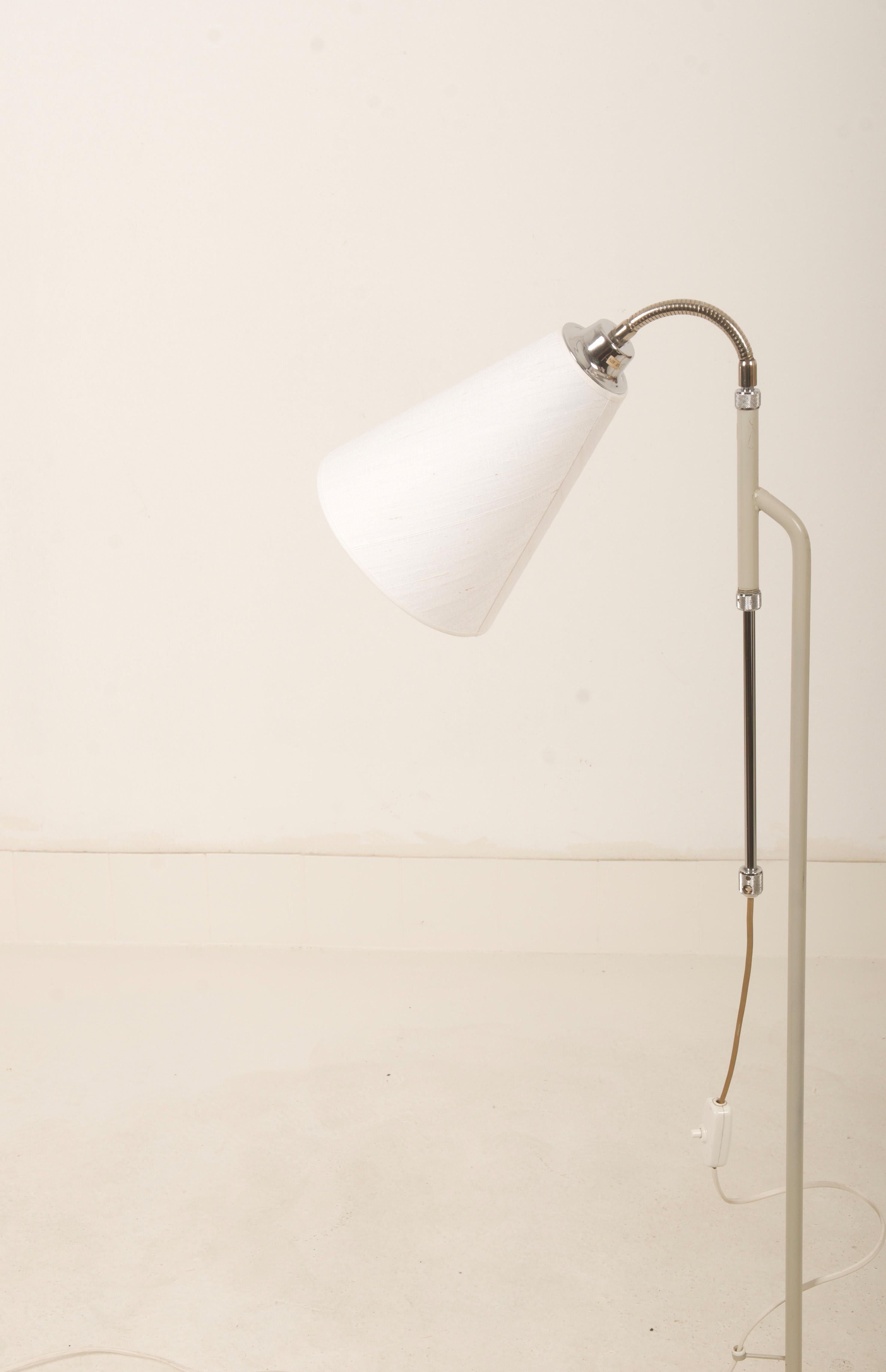 Aluminum Midcentury Floor Lamp Möllers Armatur Sweden For Sale