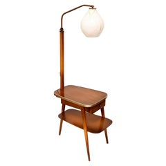 Vintage Midcentury Floor Lamp, Plywood and Wood, Germany, 1960s