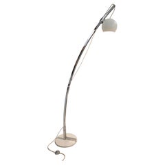 Mid-Century Modern Floor Lamp Reggiani Style Chromed Enameled Metal Italian 70s