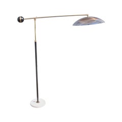 Midcentury Floor Lamp Still Milano Italian Design Brass Plexiglass Adjustable