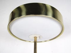 Stehlampe aus der Mitte des Jahrhunderts mit Messing und Walnussholzbesatz