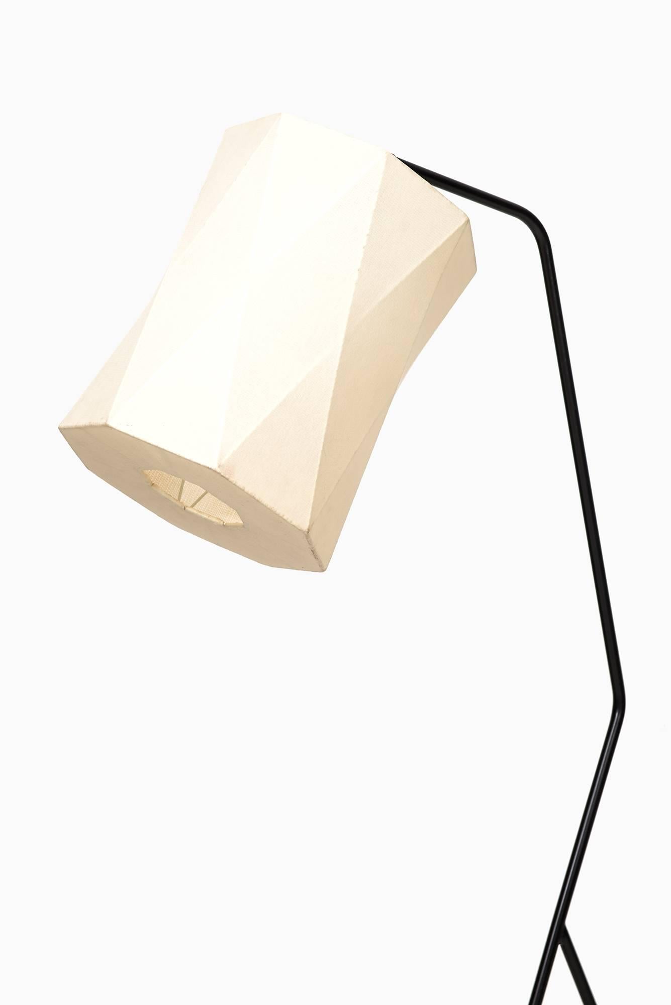 Swedish Midcentury Floor Lamp with Harlequin Shade by Hans Bergström