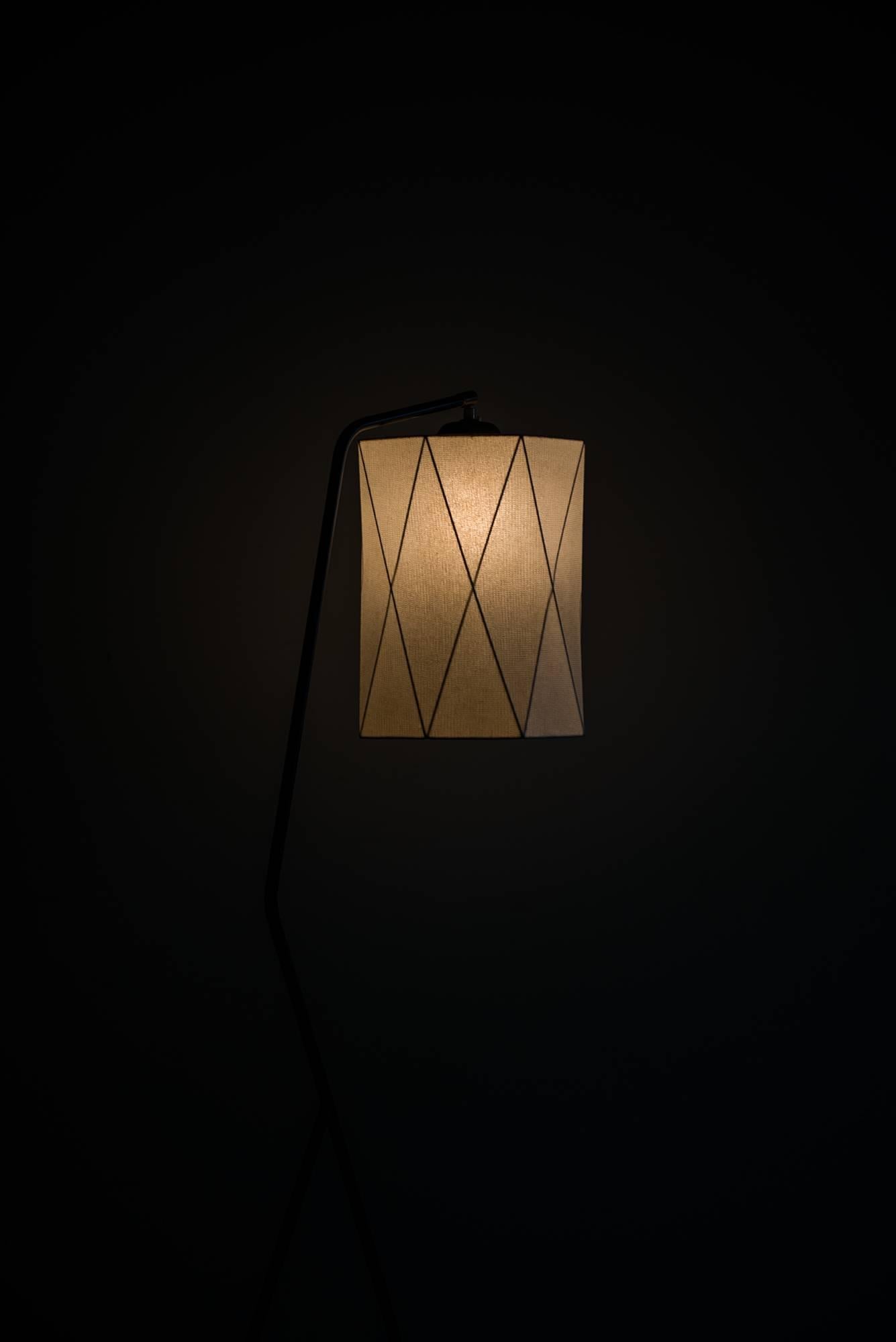 Midcentury Floor Lamp with Harlequin Shade by Hans Bergström 1