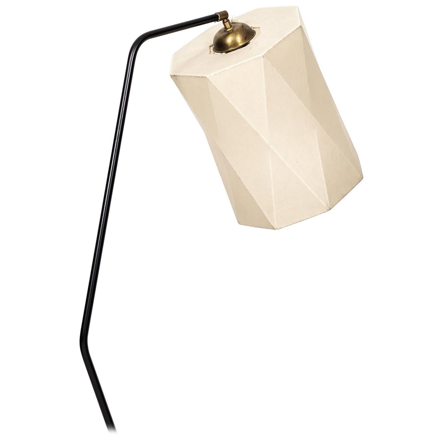 Midcentury Floor Lamp with Harlequin Shade by Hans Bergström
