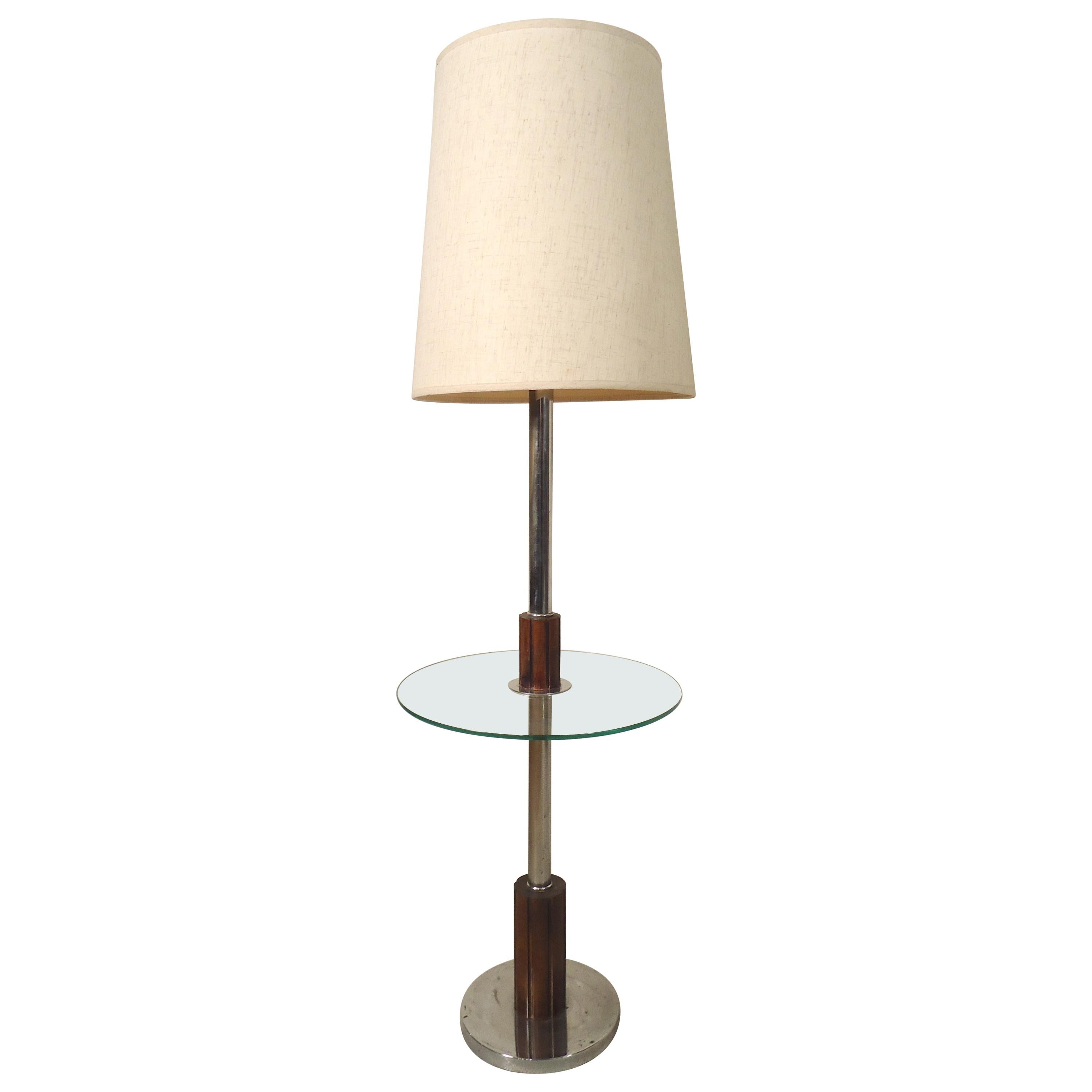 Midcentury Floor Lamp with Table