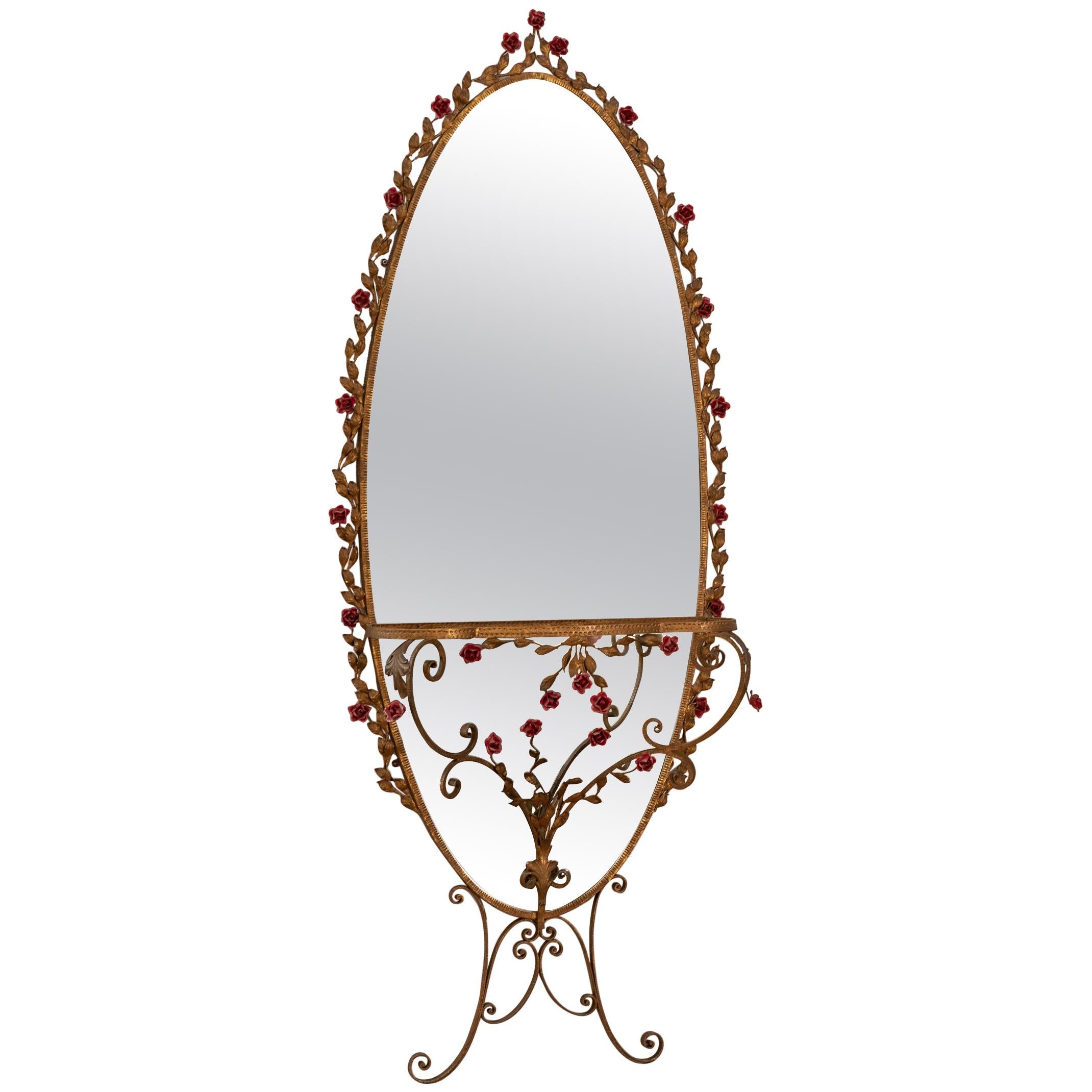Midcentury Floor Mirror Designed by Pierluigi Colli For Sale