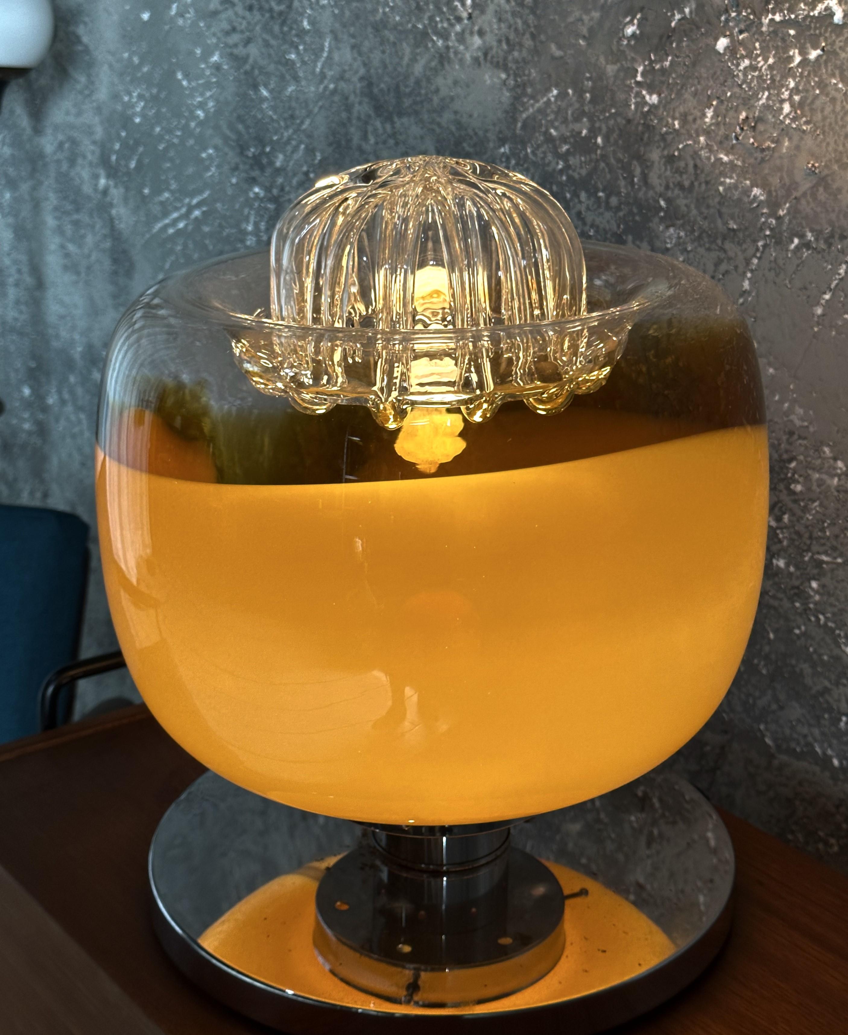 Midcentury Stehtischlampe Nason für Mazzega, Murano Glas, Italien 1968 (Mitte des 20. Jahrhunderts) im Angebot