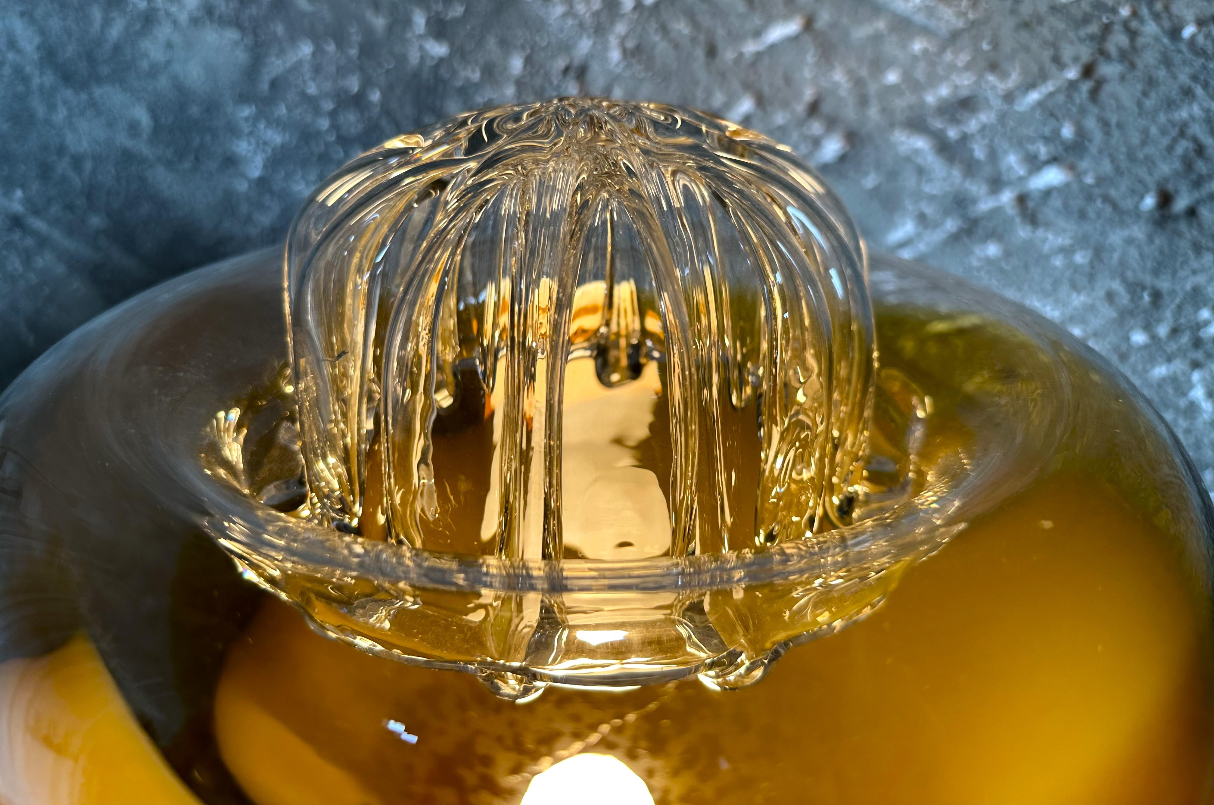 Midcentury Stehtischlampe Nason für Mazzega, Murano Glas, Italien 1968 (Chrom) im Angebot