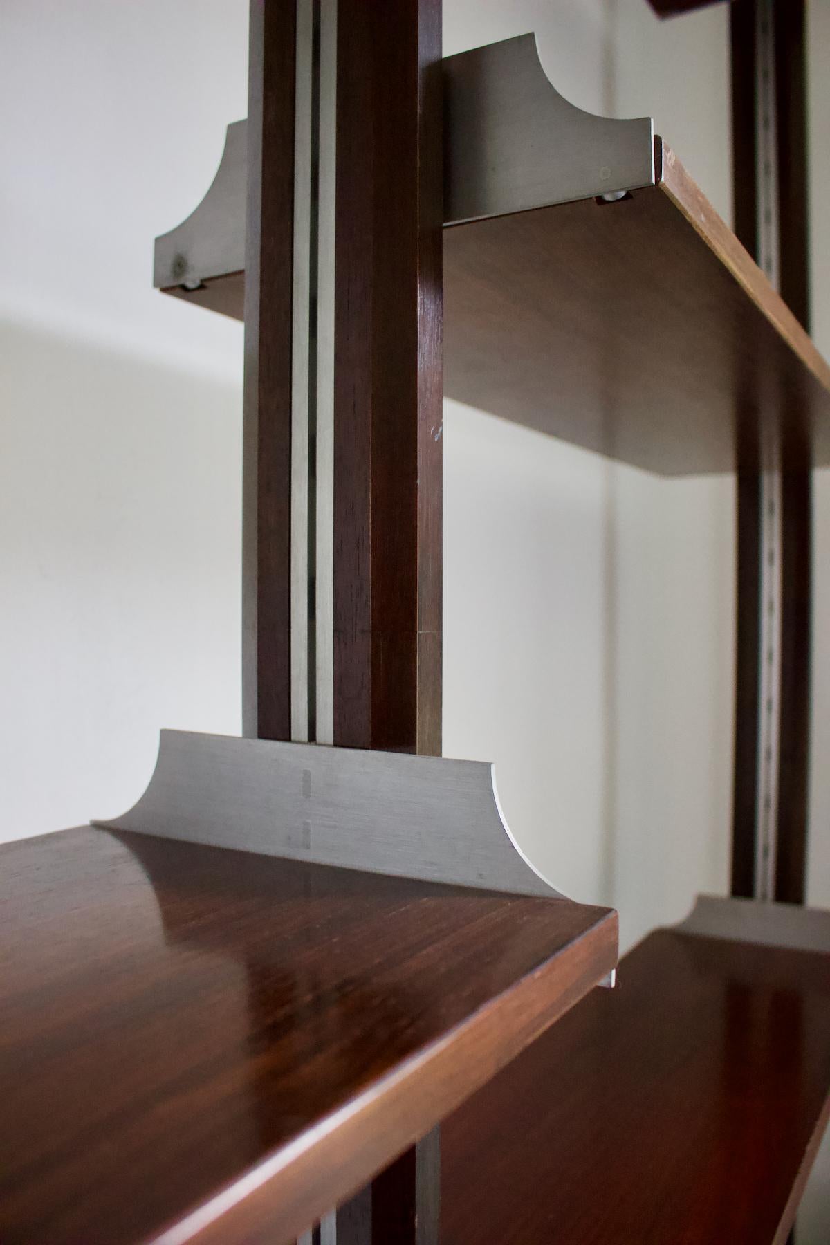 Italian Midcentury Floor-to-Ceiling Shelving Unit by Stildomus, Italy 'Labelled'