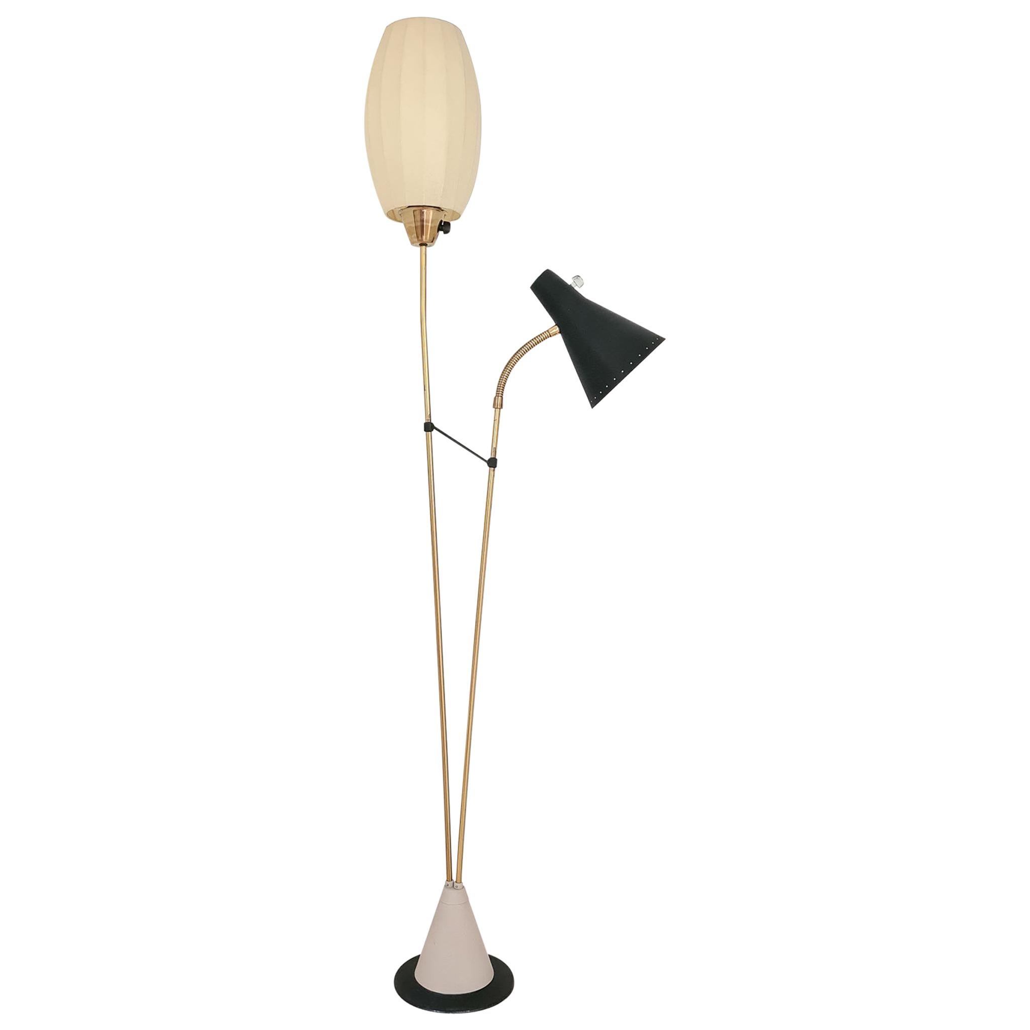Midcentury Floor Lamp Attributed to Hans Bergström for Ateljé Lyktan For Sale