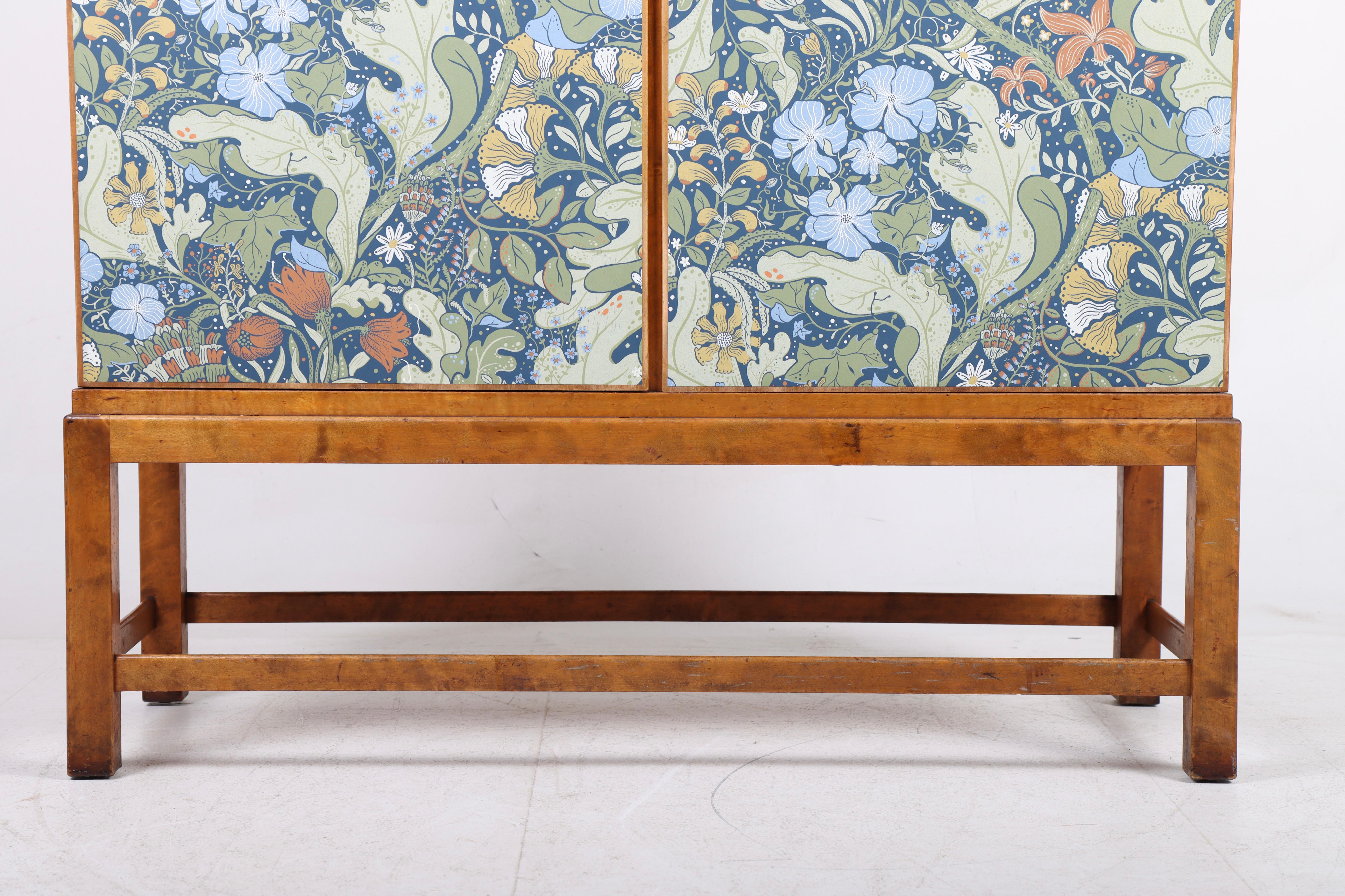 Scandinavian Modern Midcentury Flora Cabinet, Swedish Design, 1940s