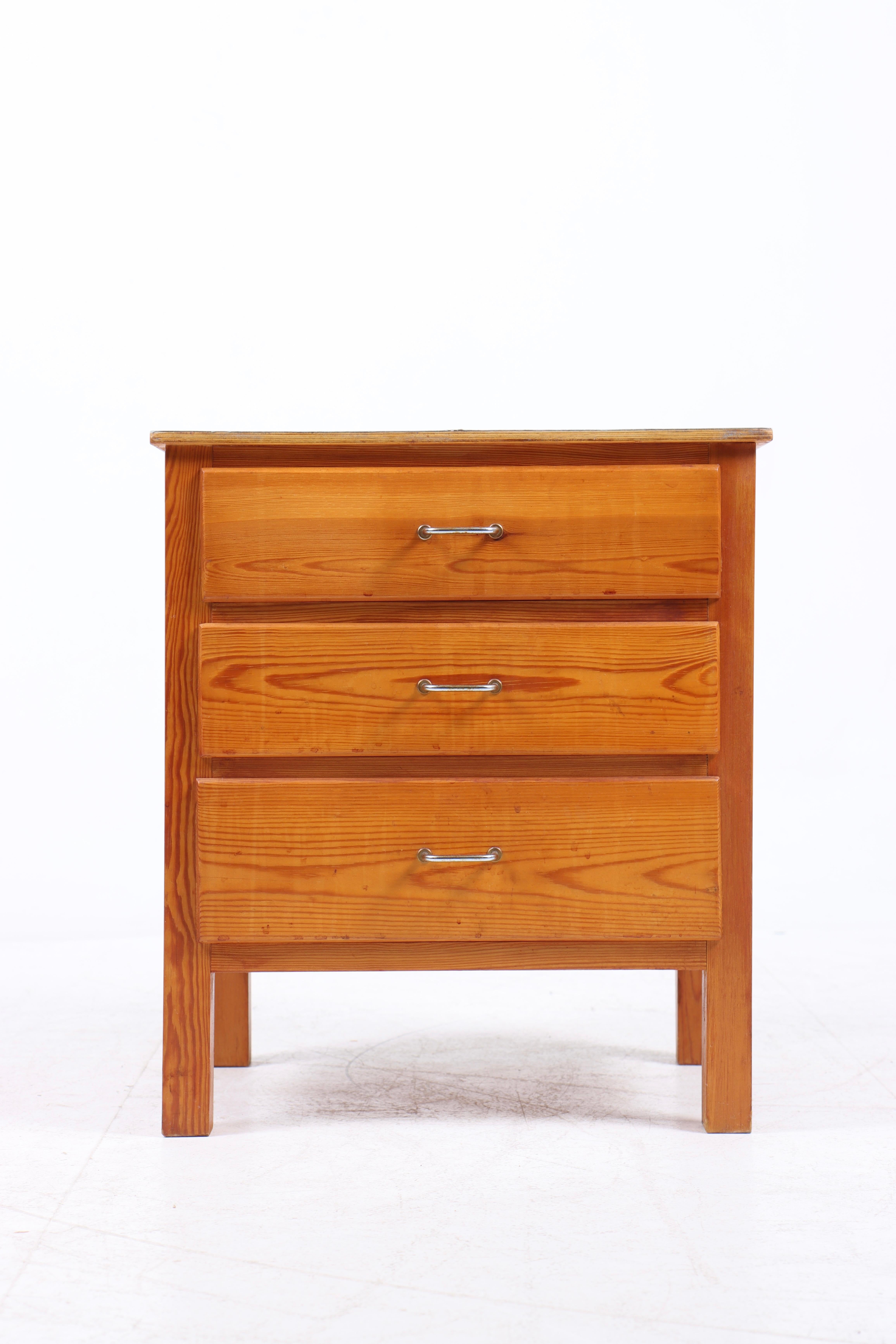 Chest of drawers in beech. Designed and made in Sweden, 1950s.