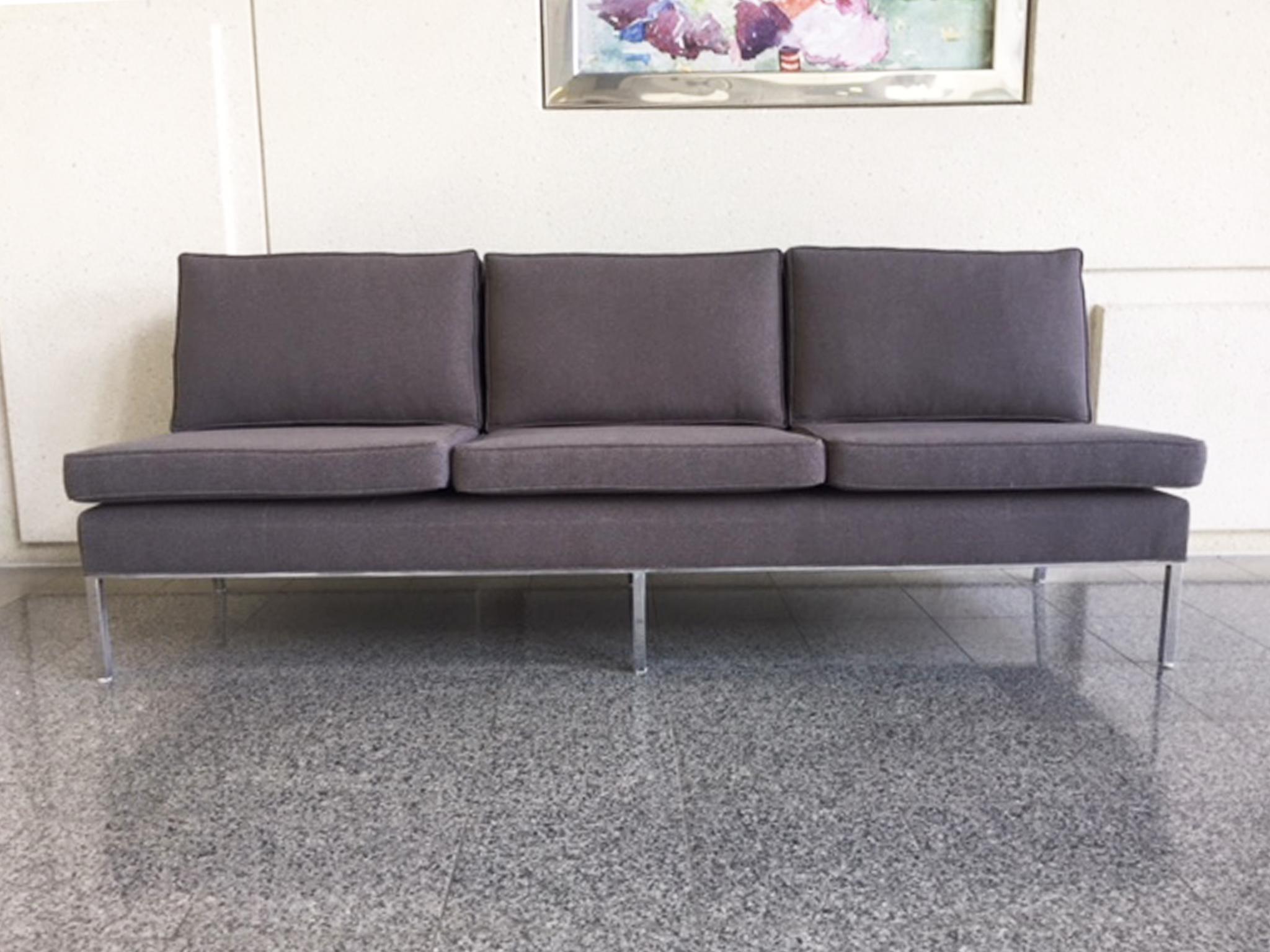 American Midcentury Florence Knoll Armless Sofas, a Pair
