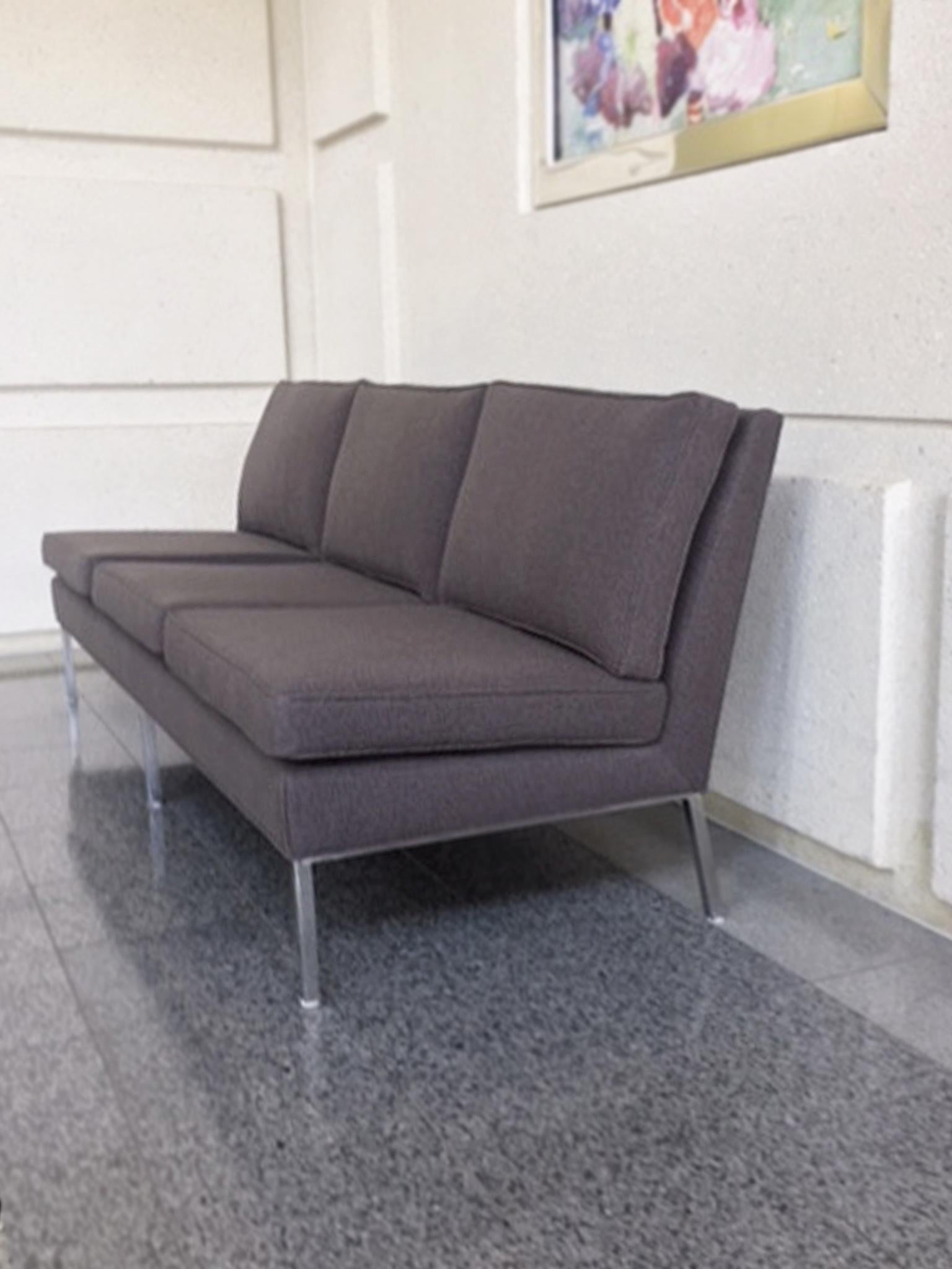 20th Century Midcentury Florence Knoll Armless Sofas, a Pair