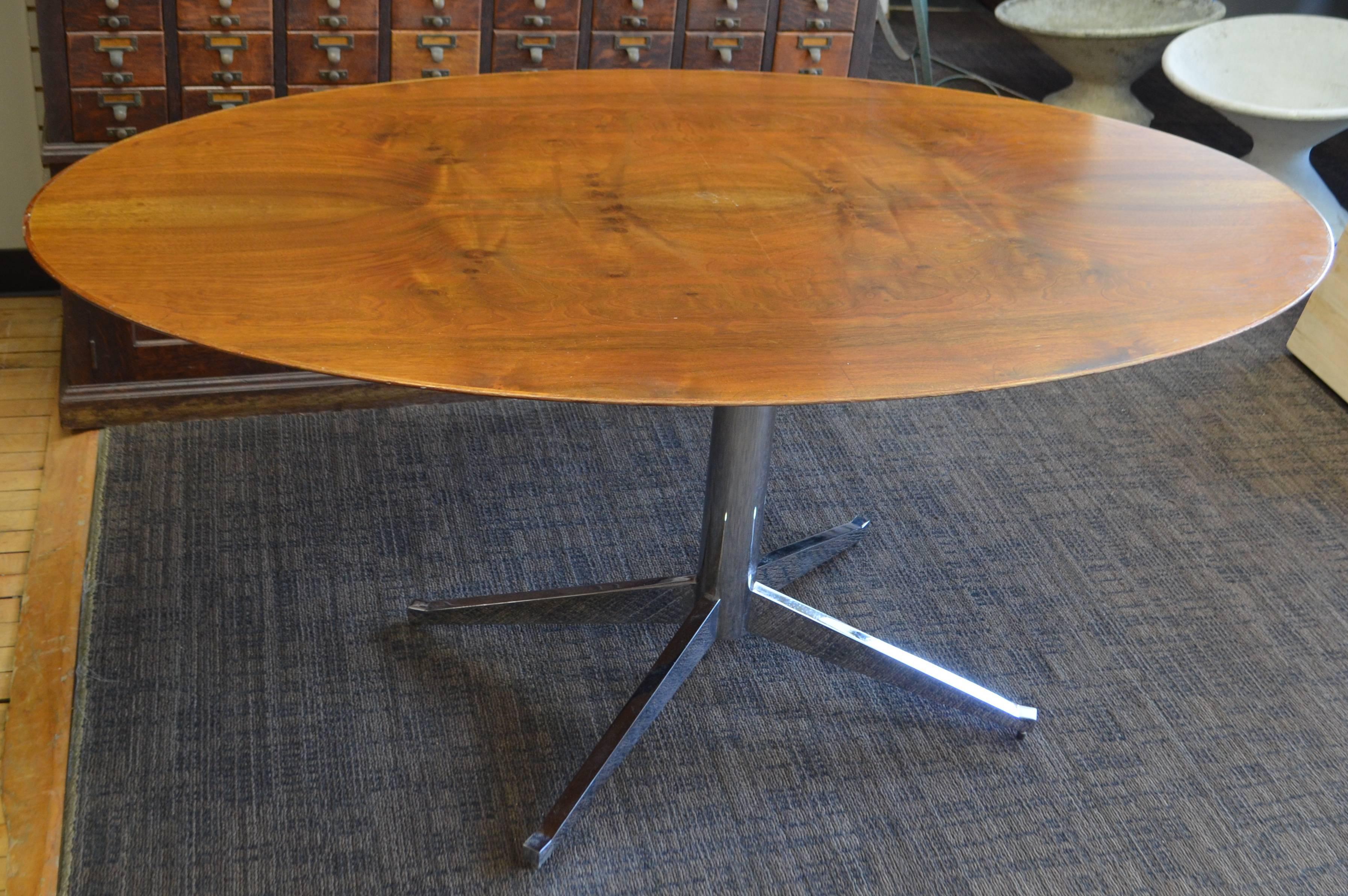 Midcentury Florence Knoll Dining or Desk with Chrome Base In Good Condition In Madison, WI