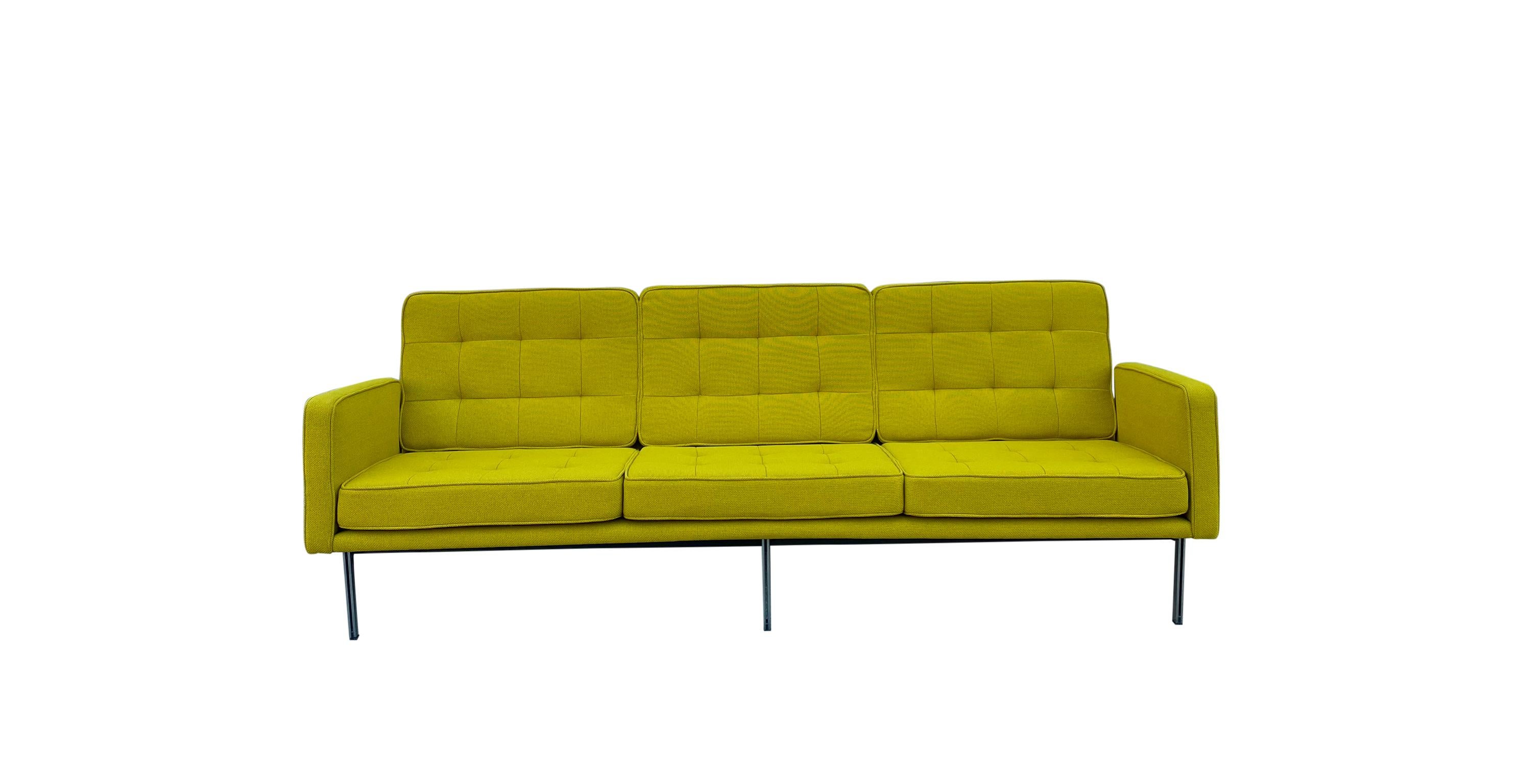 Midcentury Florence Knoll Sofa #57 Parallel Bar System Newly Restored 4