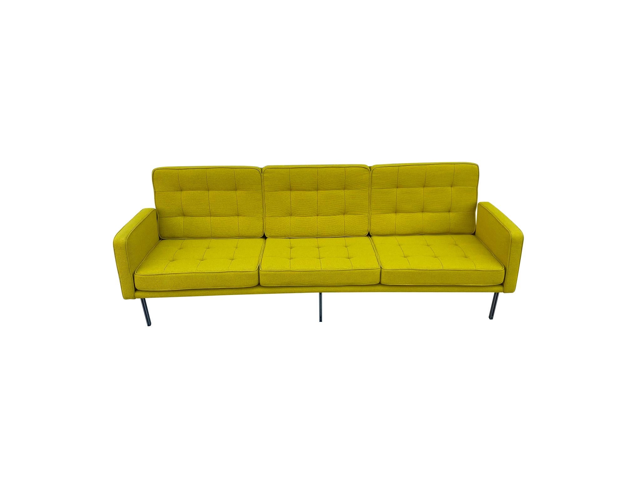 Midcentury Florence Knoll Sofa #57 Parallel Bar System Newly Restored 5