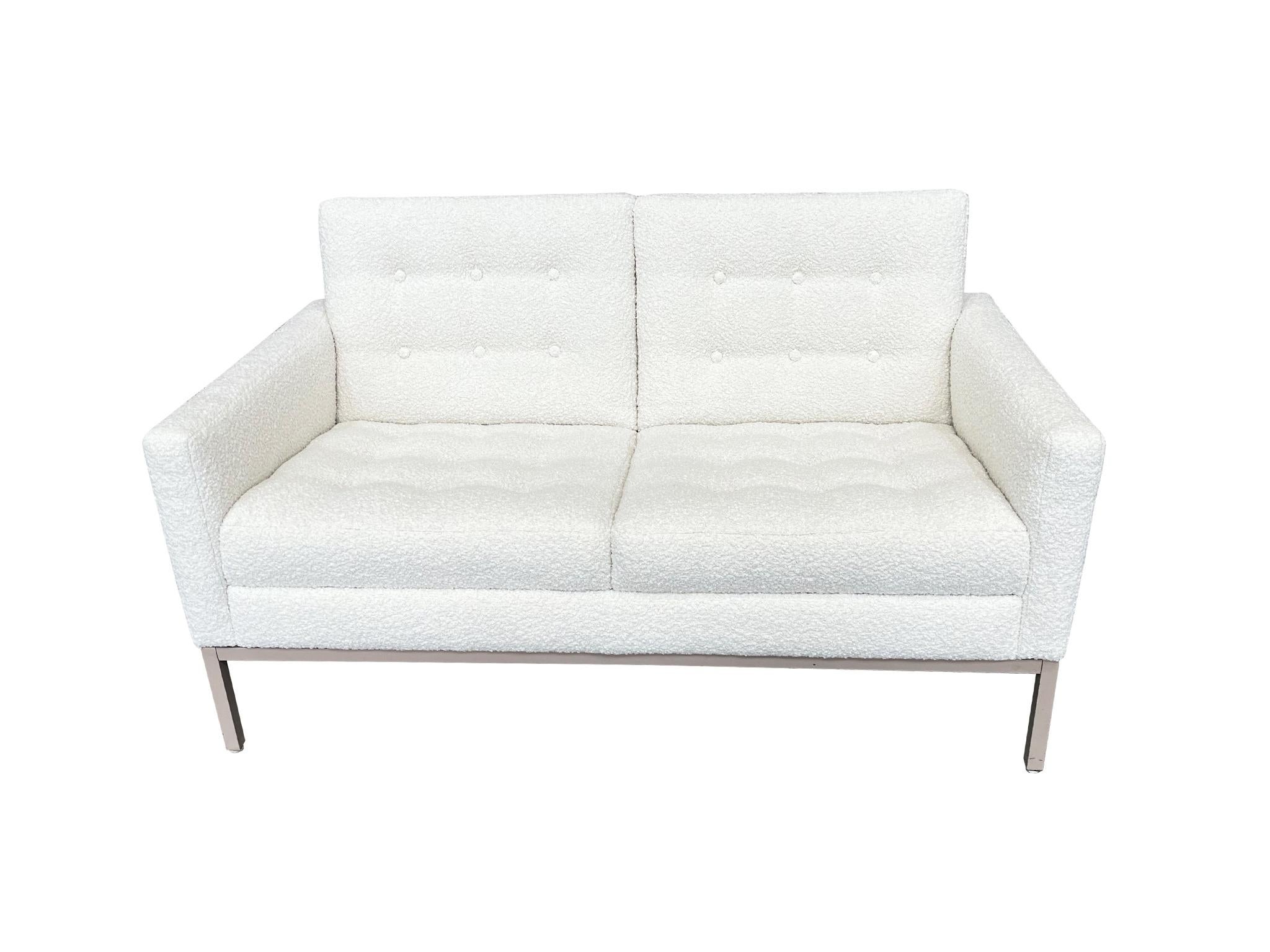 Mid-Century Modern Midcentury Florence Knoll Style Settee by Patrician For Sale
