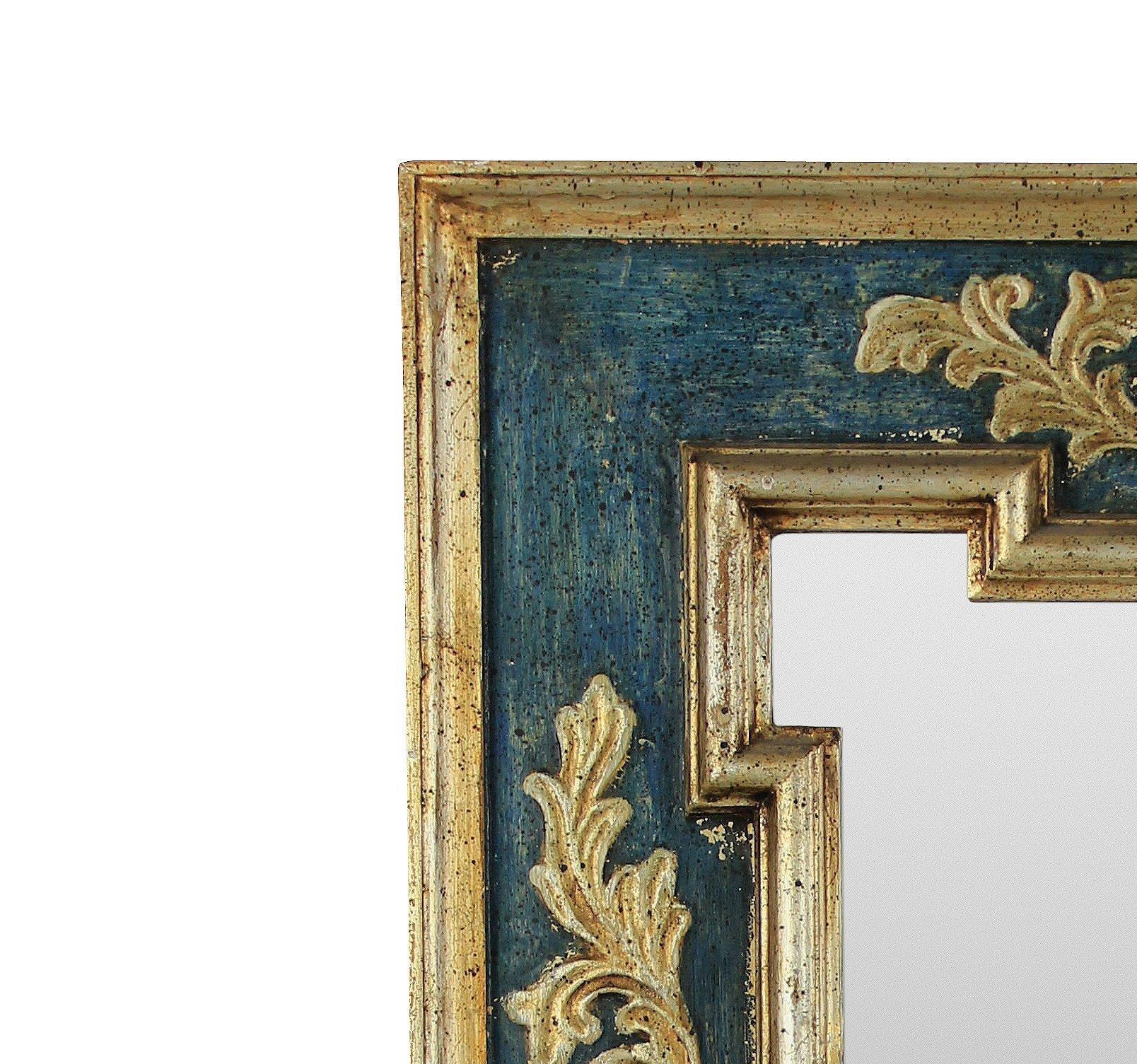 Italian Midcentury Florentine Painted and Gilded Mirror