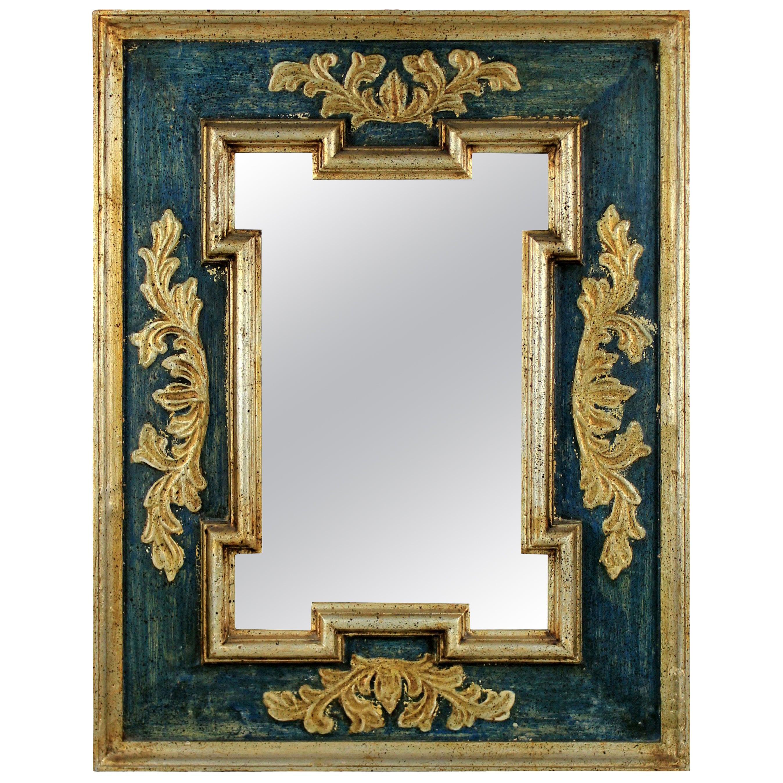 Midcentury Florentine Painted and Gilded Mirror