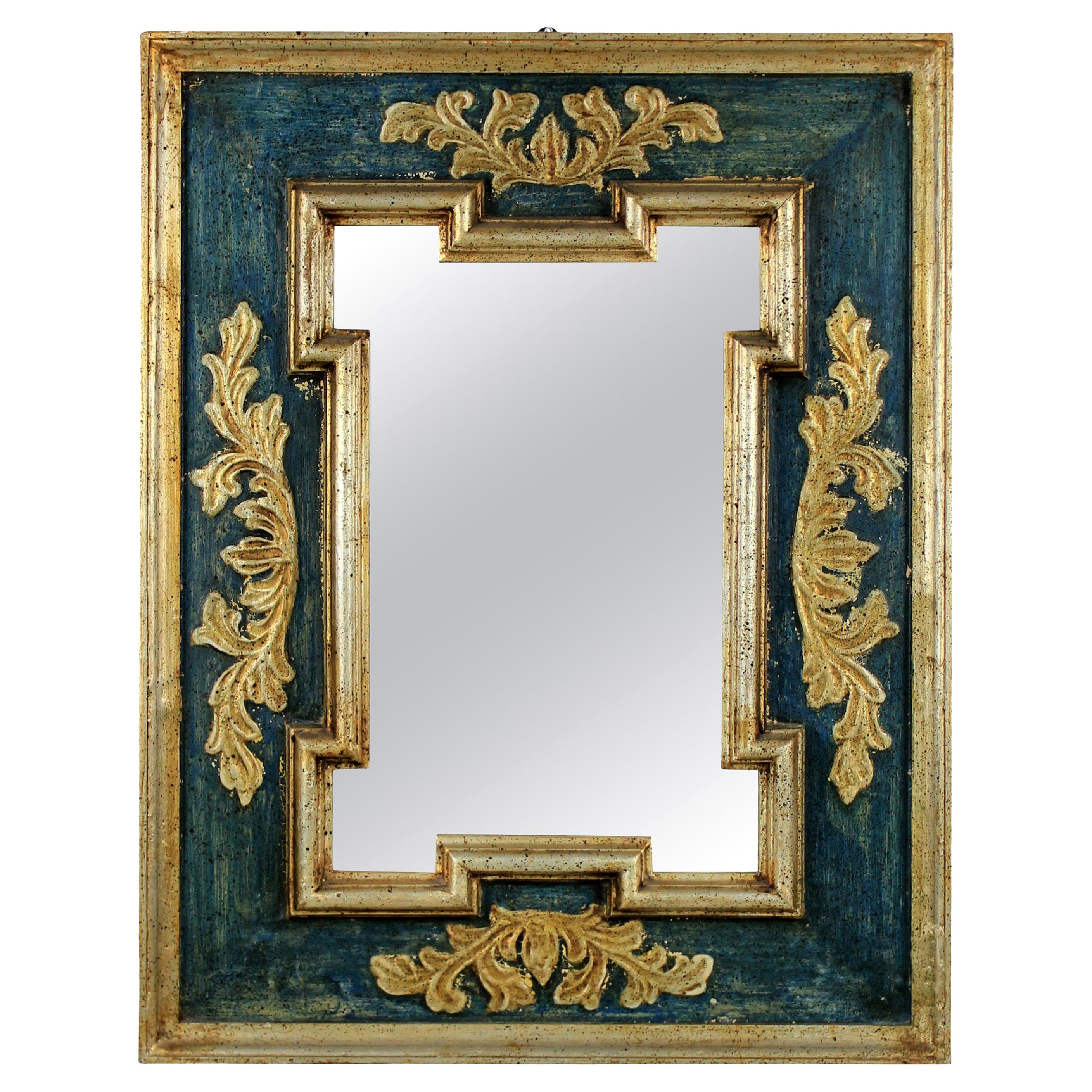 Midcentury Florentine Painted and Gilded Mirror