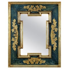 Midcentury Florentine Painted and Gilded Mirror