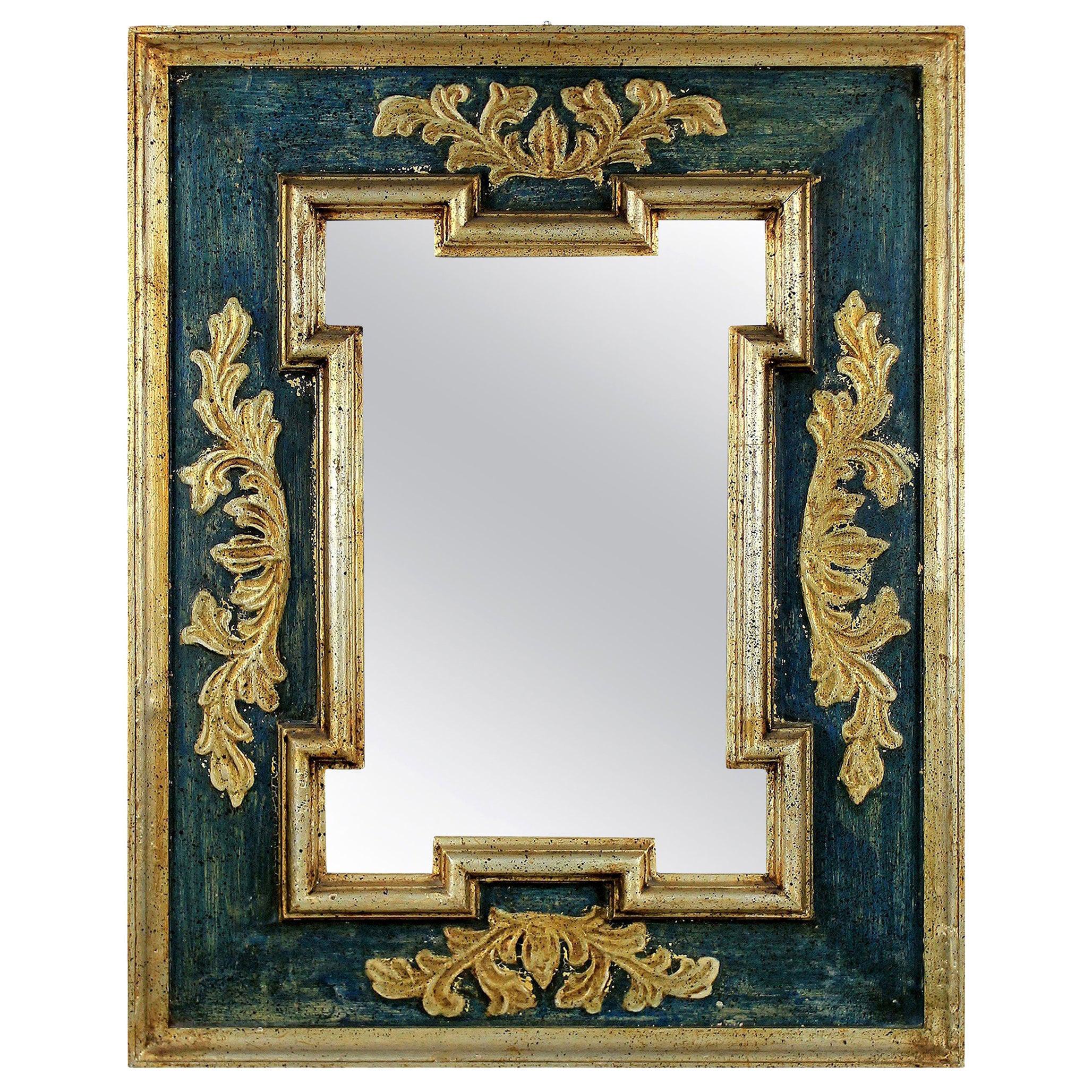 Midcentury Florentine Painted and Gilded Mirror